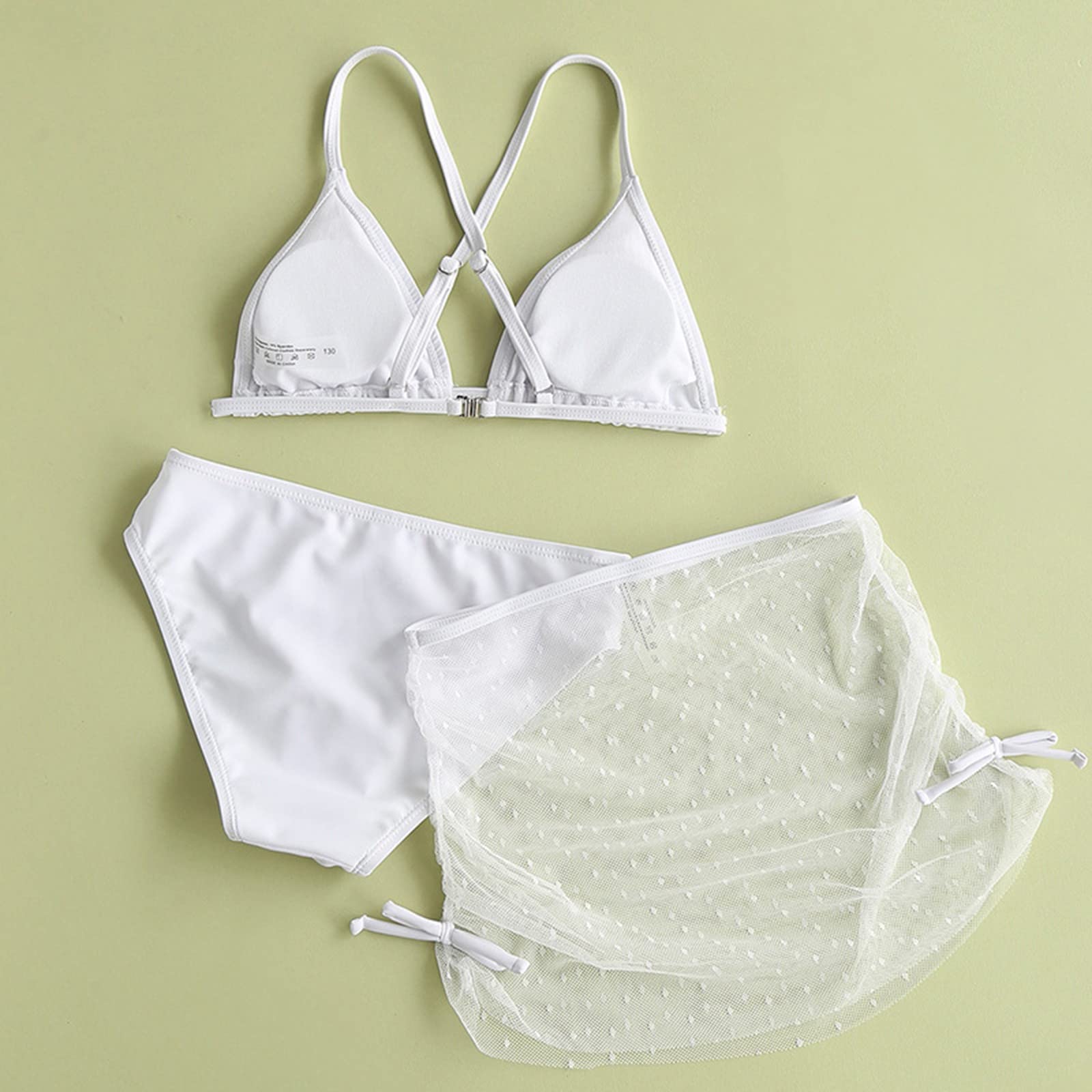 **Toddler Girl's 3-Piece Swimsuits Set - Ruffled Bikini Top + Swim Shorts - Cute Bathing Suit for Beach, Pool & Summer Play**