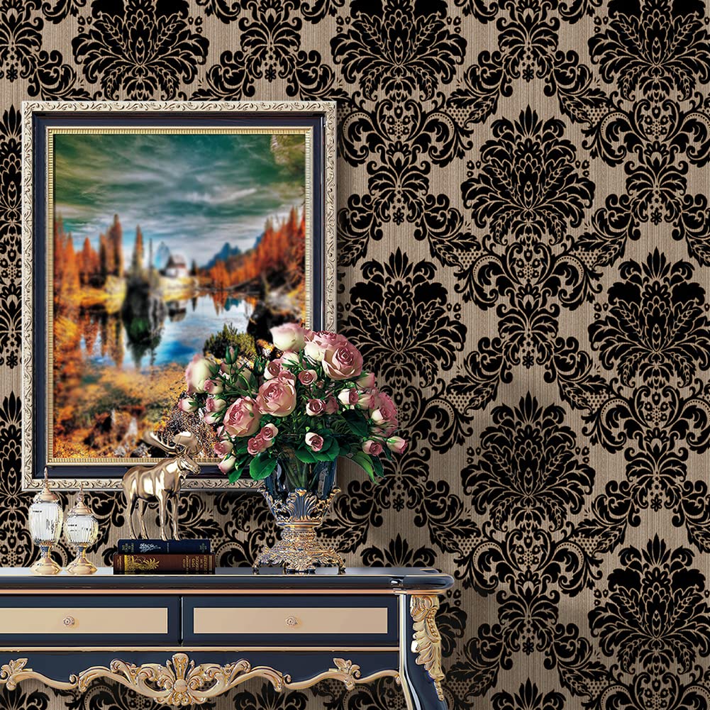 9148-10M Damask Peel and Stick Wallpaper - 17.7