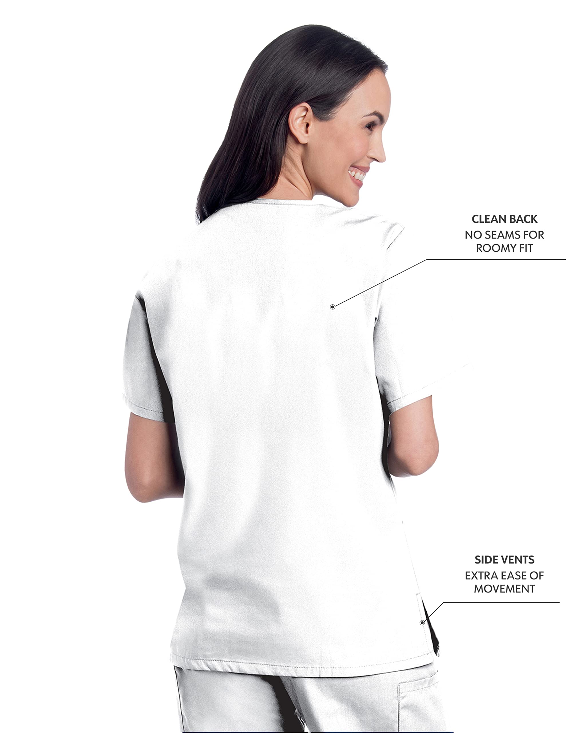Landau Scrub Zone Relaxed Fit 2-Pocket V-Neck Scrub Top for Women 70221 - Comfortable Medical Uniform for Nurses & Healthcare Professionals - Perfect for Hospitals, Clinics & Long Shifts