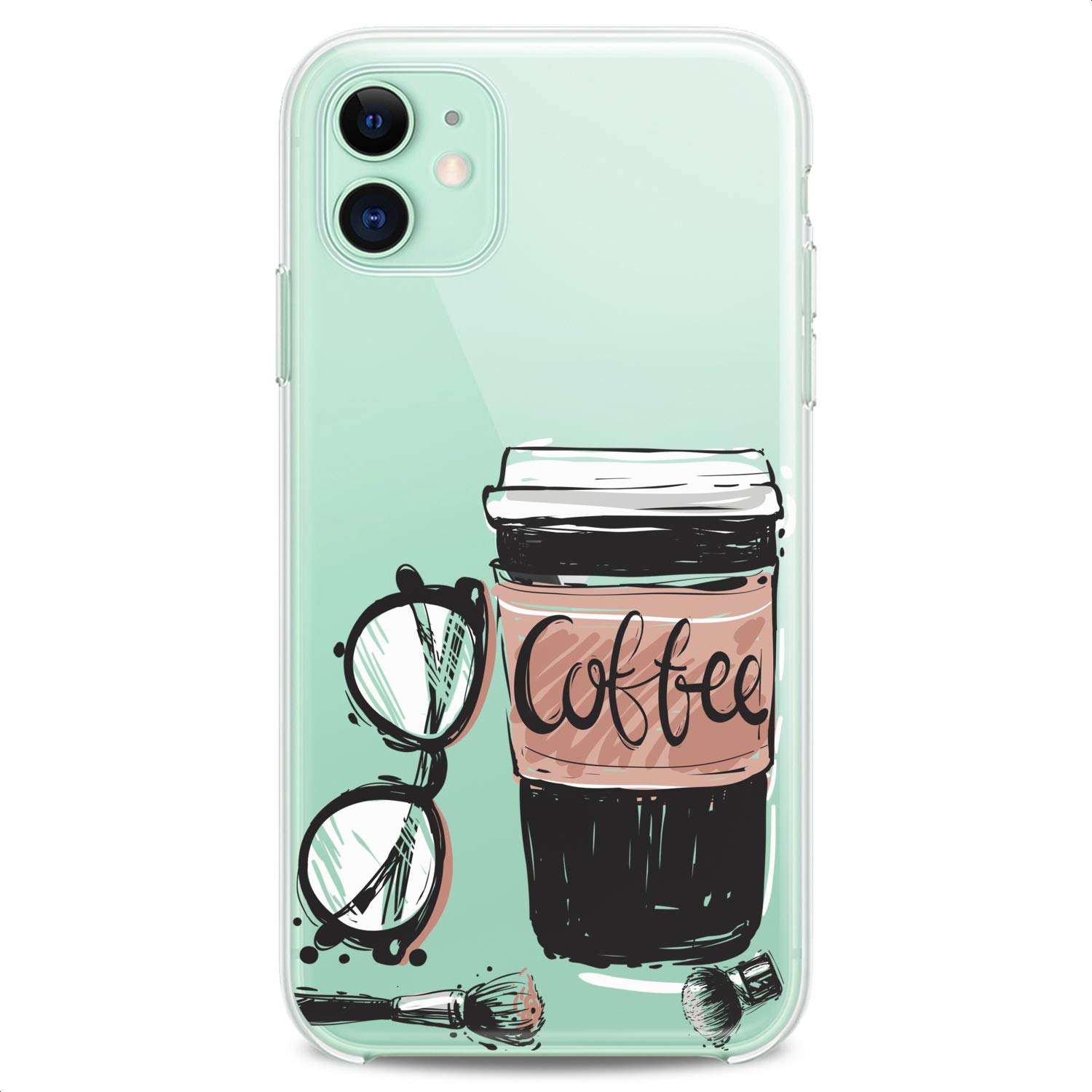 Premium Clear TPU Phone Case for iPhone 16/15/14/13/12/11 Pro Max/Plus/Mini/XS/XR/X/8+/7/6/5/SE - Slim Flexible Silicone Protective Cover with Cute Coffee & Pink Designs for Women & Girls (Perfect for Everyday Use, Office & Travel)