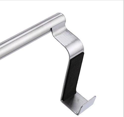 Stainless Steel Adjustable Over Cabinet Towel Bar Holder - Kitchen Drawer & Door Hanging Storage Hook for Dish Towels, Hand Towels & Cloths (Pack of 1) - Perfect for Small Kitchens, Bathrooms & RV Spaces