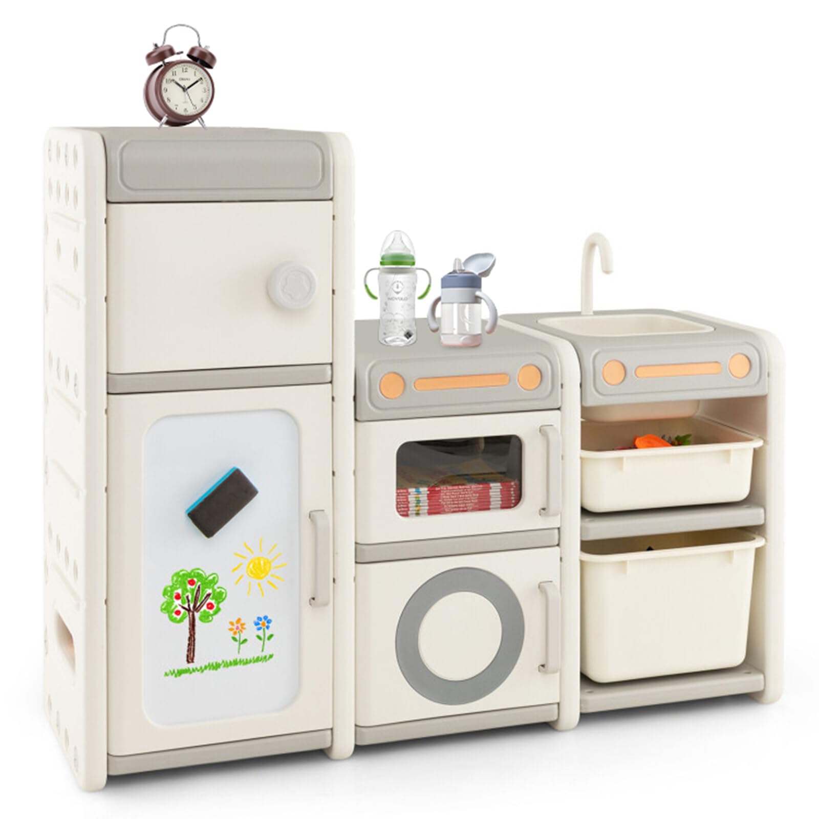 Kids Toy Storage Organizer & Bookshelf with Magnetic Whiteboard - Multifunctional Toy Chest for Playroom, Daycare, Kindergarten & Children's Bedroom - Perfect for Organizing Toys, Books & Art Supplies
