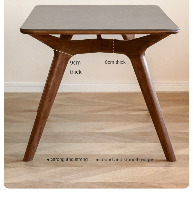 Premium Black Walnut Solid Wood Live Edge Rock Slab Dining Table - Rustic Farmhouse Style for Dining Room, Kitchen, or Outdoor Patio