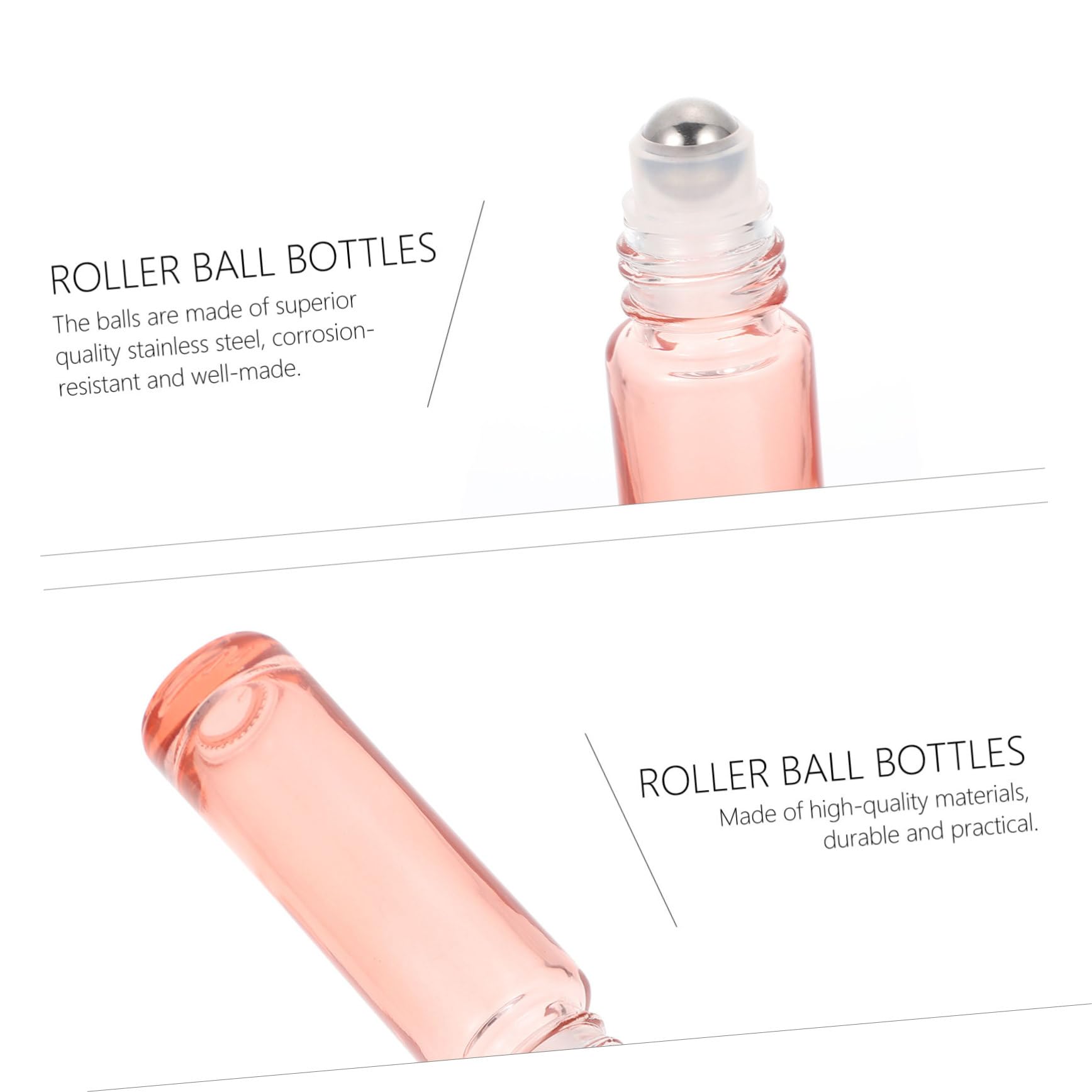 60pcs 10ml Essential Oil Bottles - Glass Roller Bottles with Waterproof Lids for Aromatherapy, DIY Skincare & Travel | MAGICLULU Cosmetic Containers & Diffuser Bottles