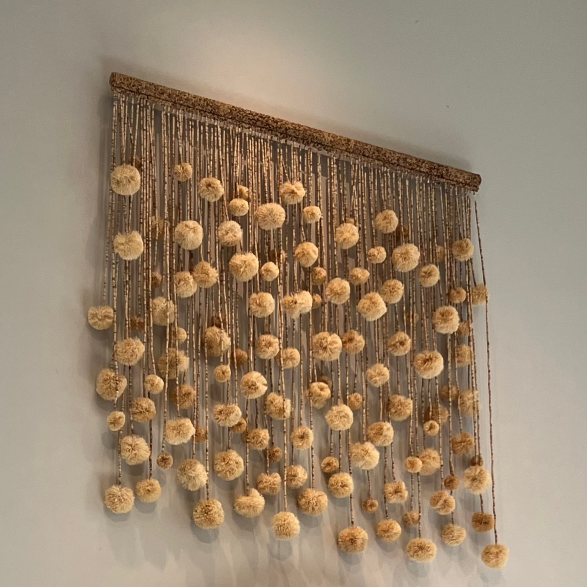 Baxton Natural Coco Beads Wall Decor - Handmade Boho Home Decoration for Living Room, Bedroom & Office