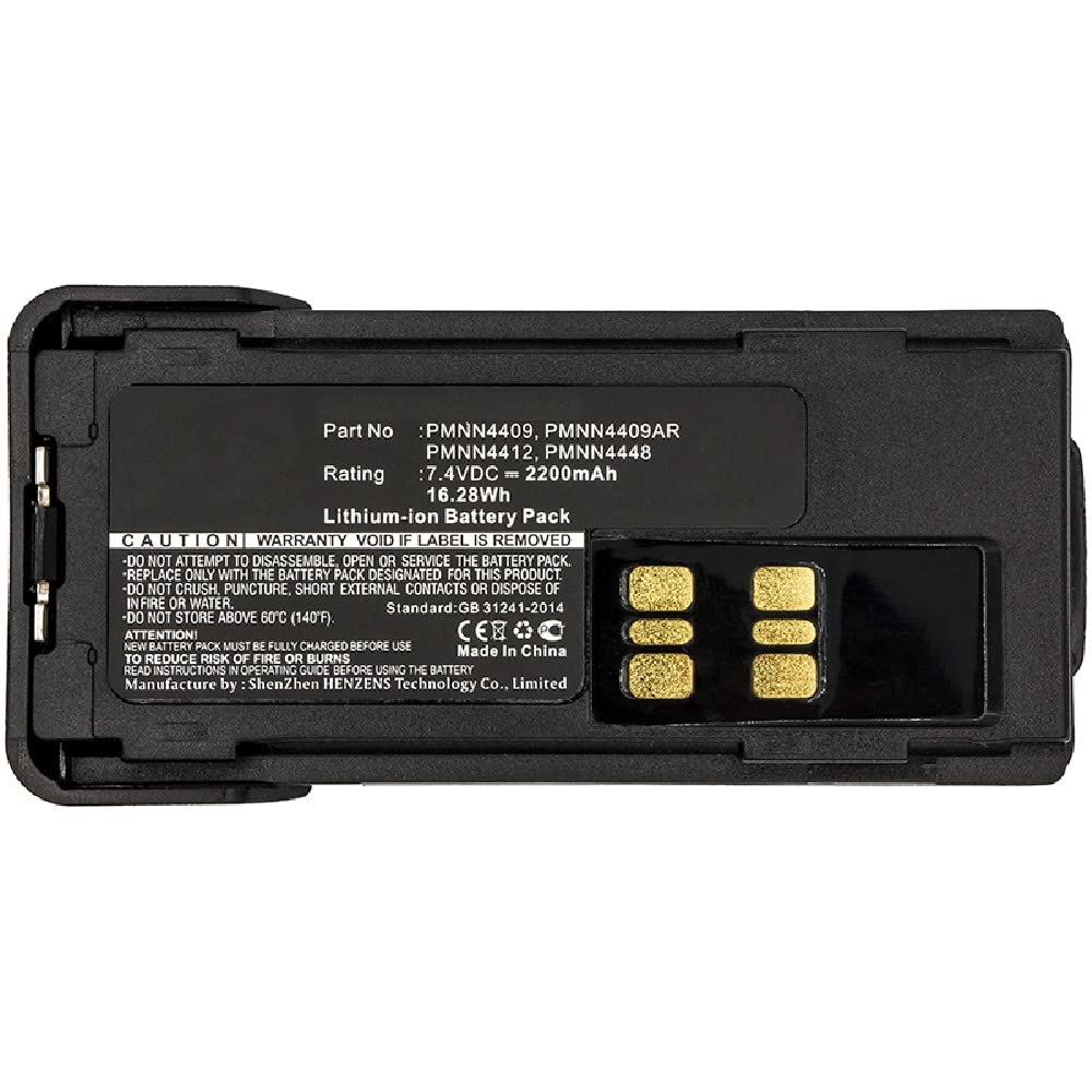 Synergy Digital 2-Way Radio Battery - High Capacity 2200mAh Li-ion Replacement for Motorola DP4801 & PMNN4406 - Perfect for Construction, Security, and Outdoor Communication
