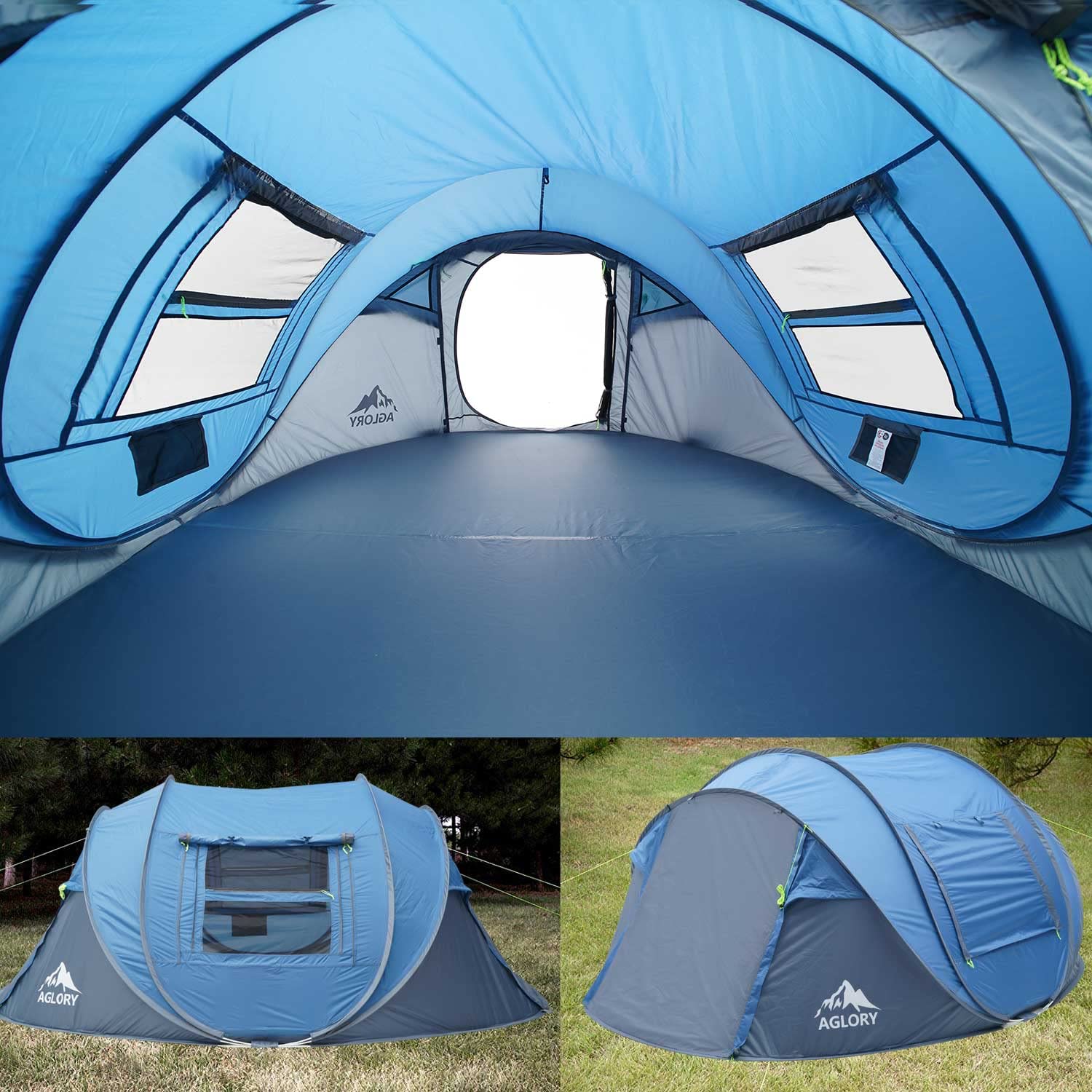 **4-5 Person Easy Pop Up Tent - 9.5’X6.8’X49’’ Instant Setup, Waterproof, 2 Doors - Family Camping Tent for Outdoor Adventures, Beach, Picnics & Backpacking**
