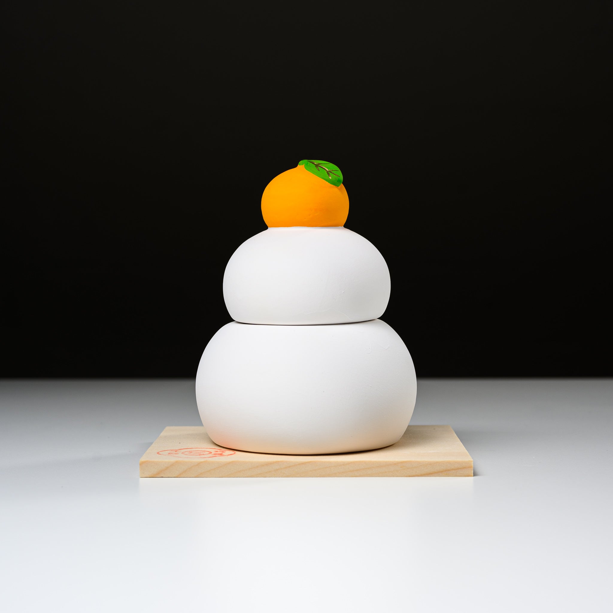 Seto Ware Lucky Ornament Kagami Mochi - Japanese New Year Decorative Rice Cake for Good Fortune | Traditional Home & Office Decoration