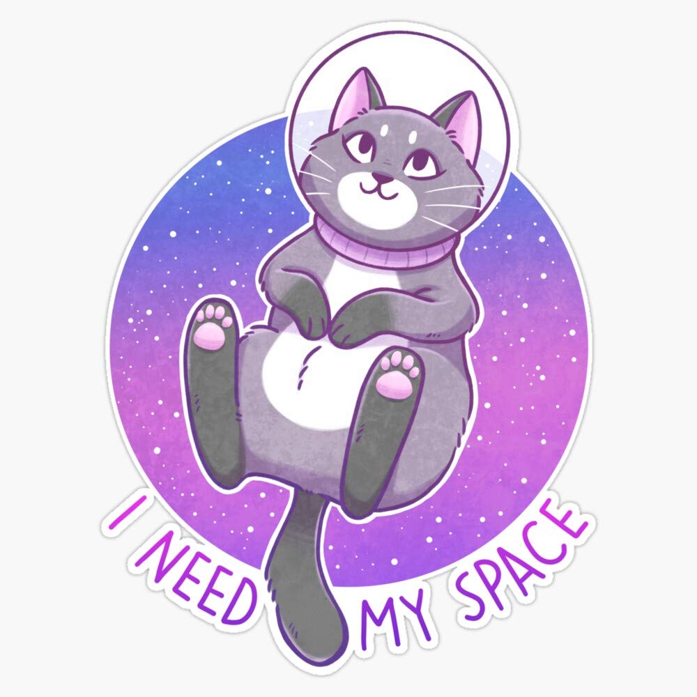 Space Astronaut Cat Sticker - Waterproof Vinyl Decal for Cars, Laptops & DIY Projects - 5 Inch Bumper Sticker - Perfect for Space Lovers & Pet Enthusiasts