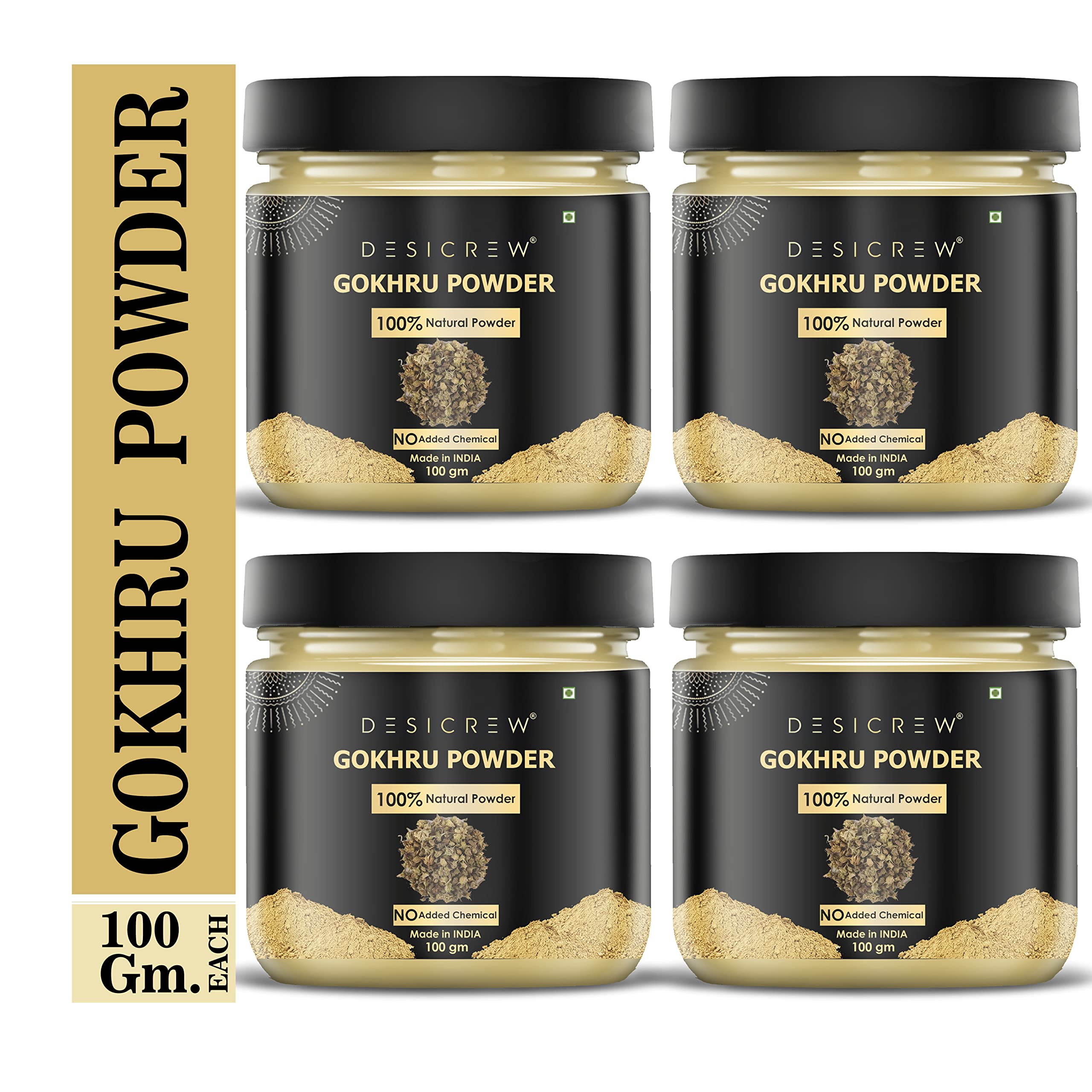 Tribulus Terrestris Powder (Gokhru/Gokshura) - 100% Natural Herbal Supplement for Kidney Health, Skin Care & Vitality - Supports Detox, Glowing Skin & Energy Boost - 300g (Pack of 2 Jars) - Perfect for Ayurvedic Remedies, Face Masks & Wellness Tea