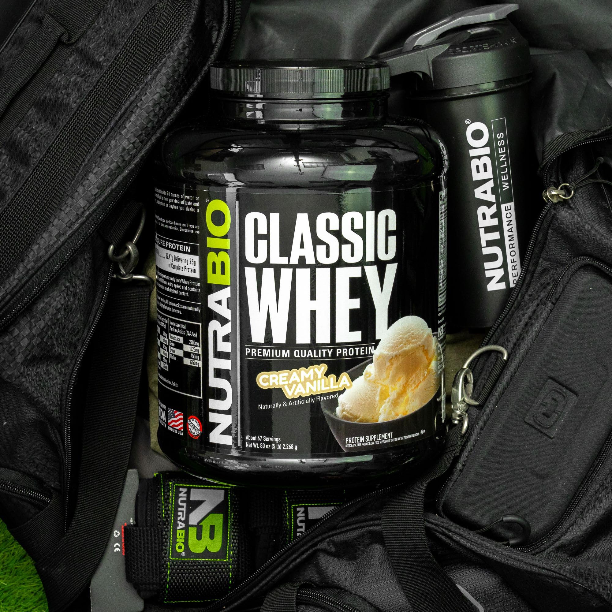 NutraBio Classic Whey Protein Powder - 25G Protein Per Scoop, Full-Spectrum Amino Acids, No Fillers or Artificial Additives - Low Glycemic Index - Creamy Vanilla Flavor, 5lb for Muscle Recovery & Post-Workout Nutrition