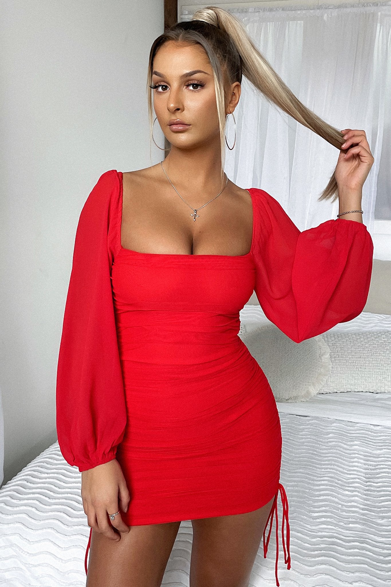 Lorde Red Dress - Elegant Women's Party Dress for Evening Events, Date Nights & Special Occasions