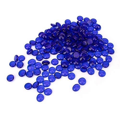 18 Pound Fire Glass Beads - Cobalt Blue Reflective Fire Pit Gems for Gas Fireplace, Vase Fillers & Aquarium Decor - Heat Resistant Decorative Pebbles for Indoor/Outdoor Use