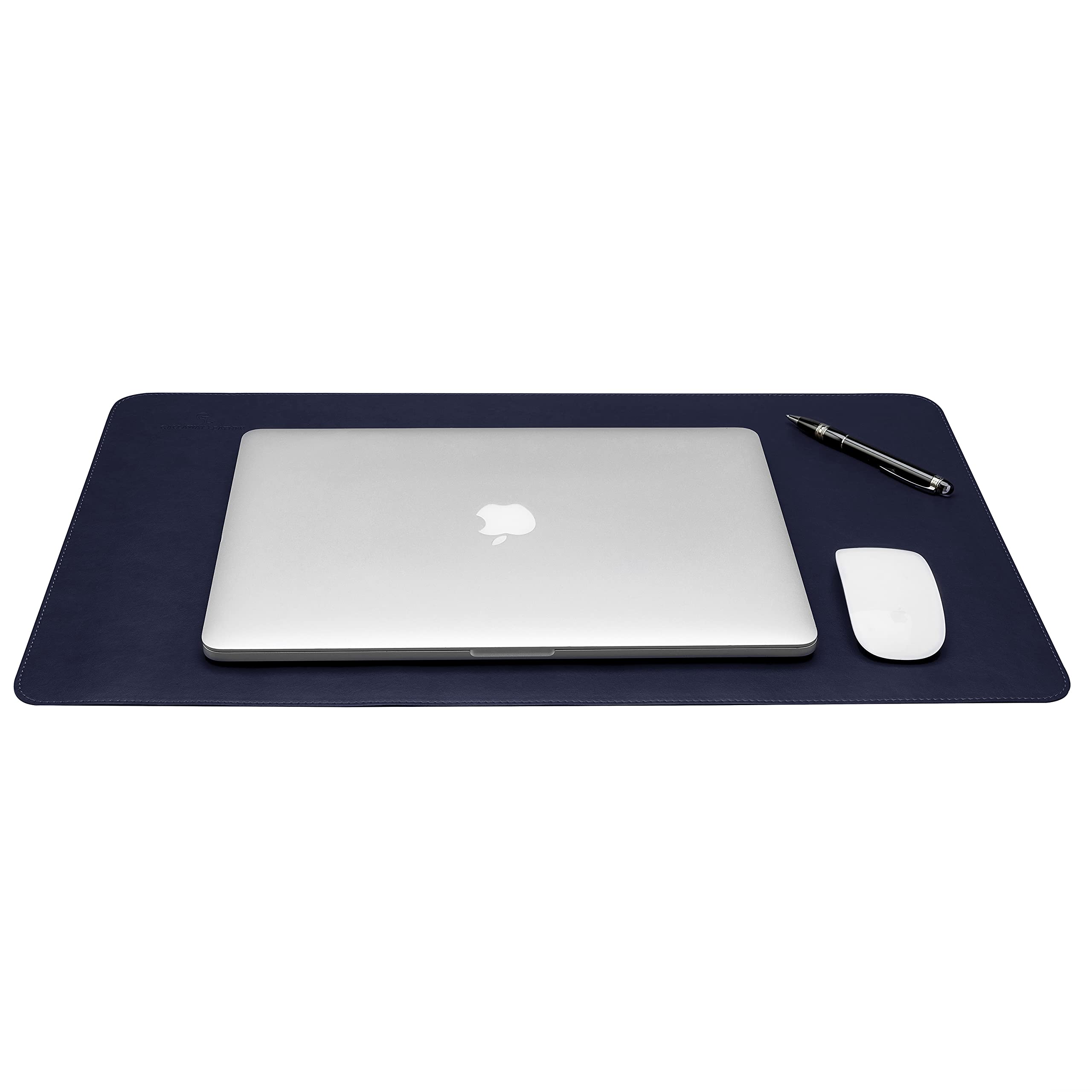 Gallaway Leather Desk Pad – 25 x 17 inch Large Office Desk Mat - Premium PU Leather Desktop Protector & XXL Mouse Pad for Writing, Typing & Work - Navy Blue - Perfect for Home Office, Study & Workspace