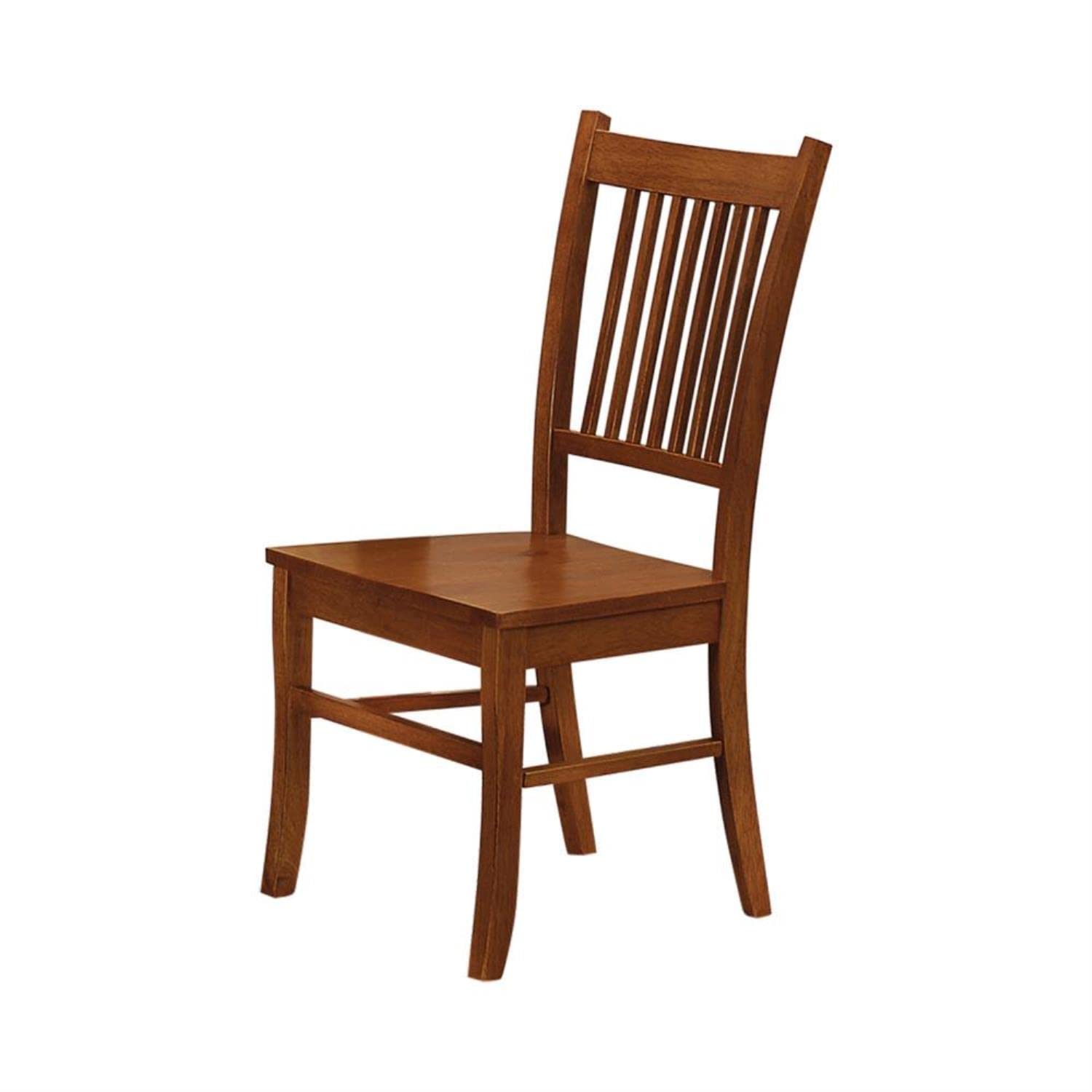 Marbrisa Slat Back Side Chairs Set of 2 in Sienna Brown - Modern Dining Room Chairs by Coaster Home Furnishings | Perfect for Kitchen, Dining Table, and Breakfast Nook