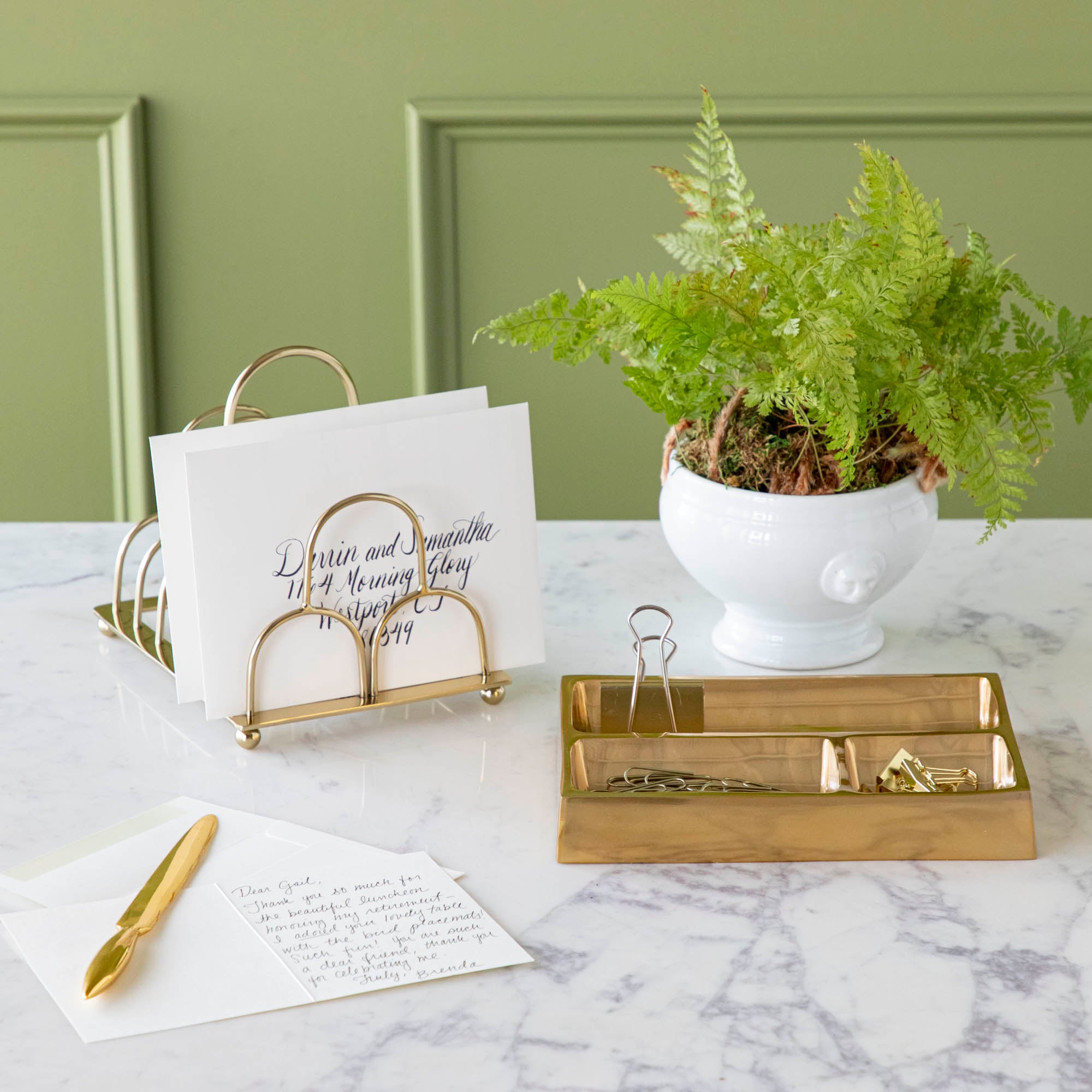 Elegant Brass Letter Opener - Vintage Style Desk Accessory for Office, Home & Gifts | Perfect for Opening Mail, Invitations & Documents