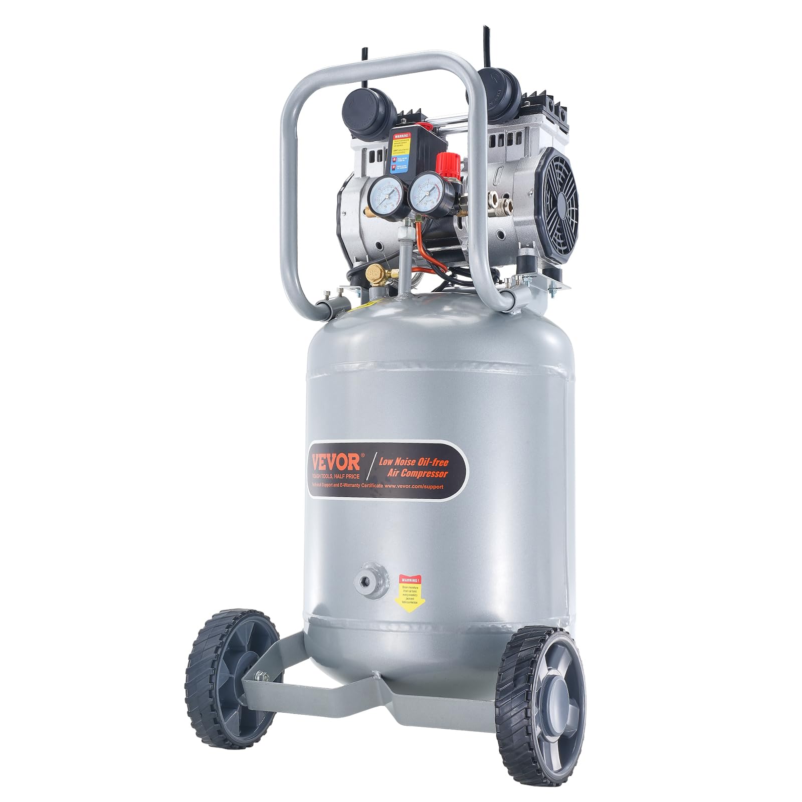VEVOR 13 Gallon Air Compressor - 2HP Oil-Free 4.6 SCFM@90PSI with 125PSI Max Pressure, 66dB Ultra Quiet 120V Electric Air Compressor for Auto Repair, Spray Painting, Woodworking, Nailing & DIY Projects - Perfect for Home Garage, Workshop and Construction Sites