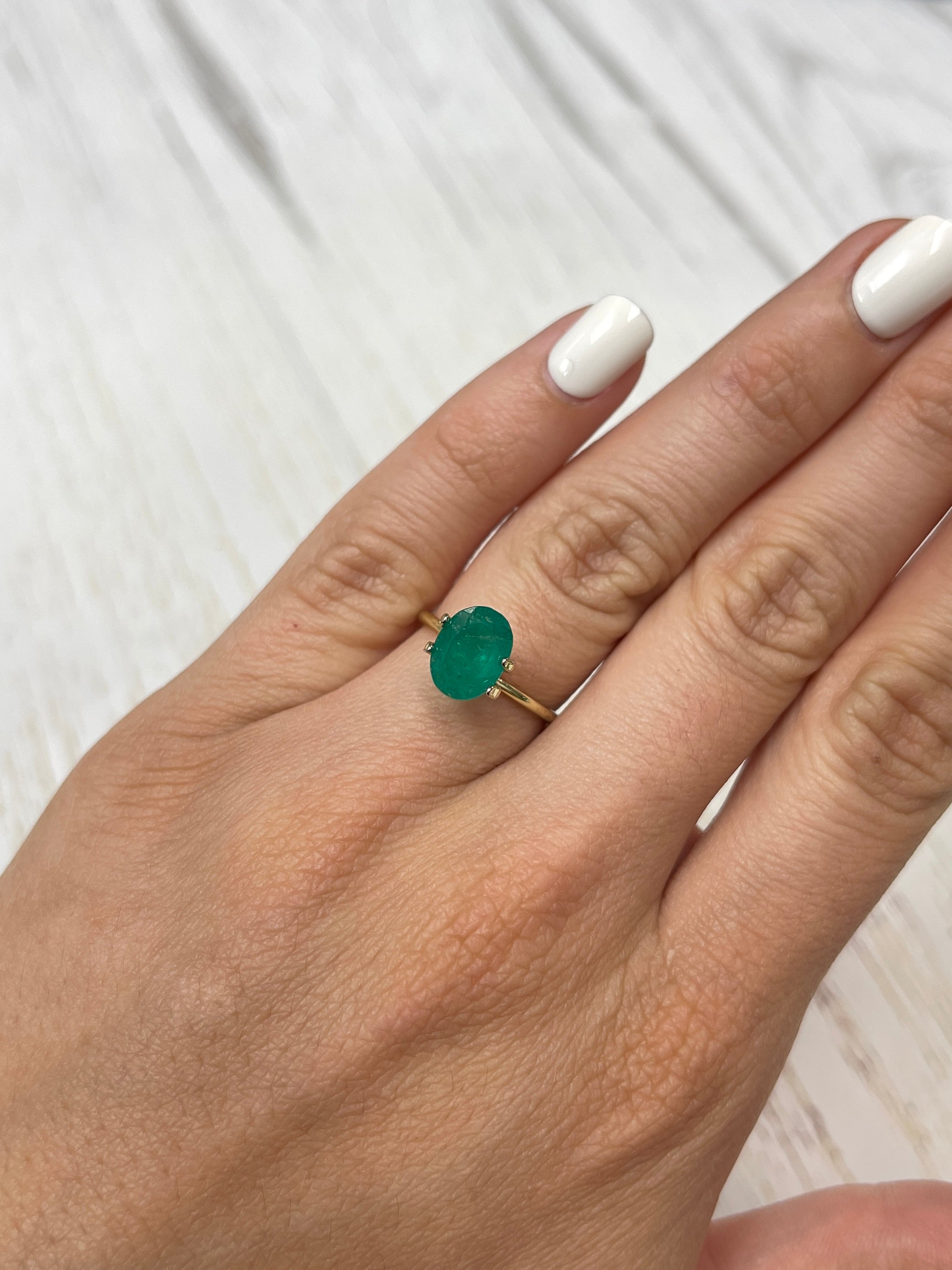 2.21 Carat Dark Forest Green Natural Loose Colombian Emerald Gemstone - Oval Cut for Jewelry Making, Engagement Rings & Luxury Gifts