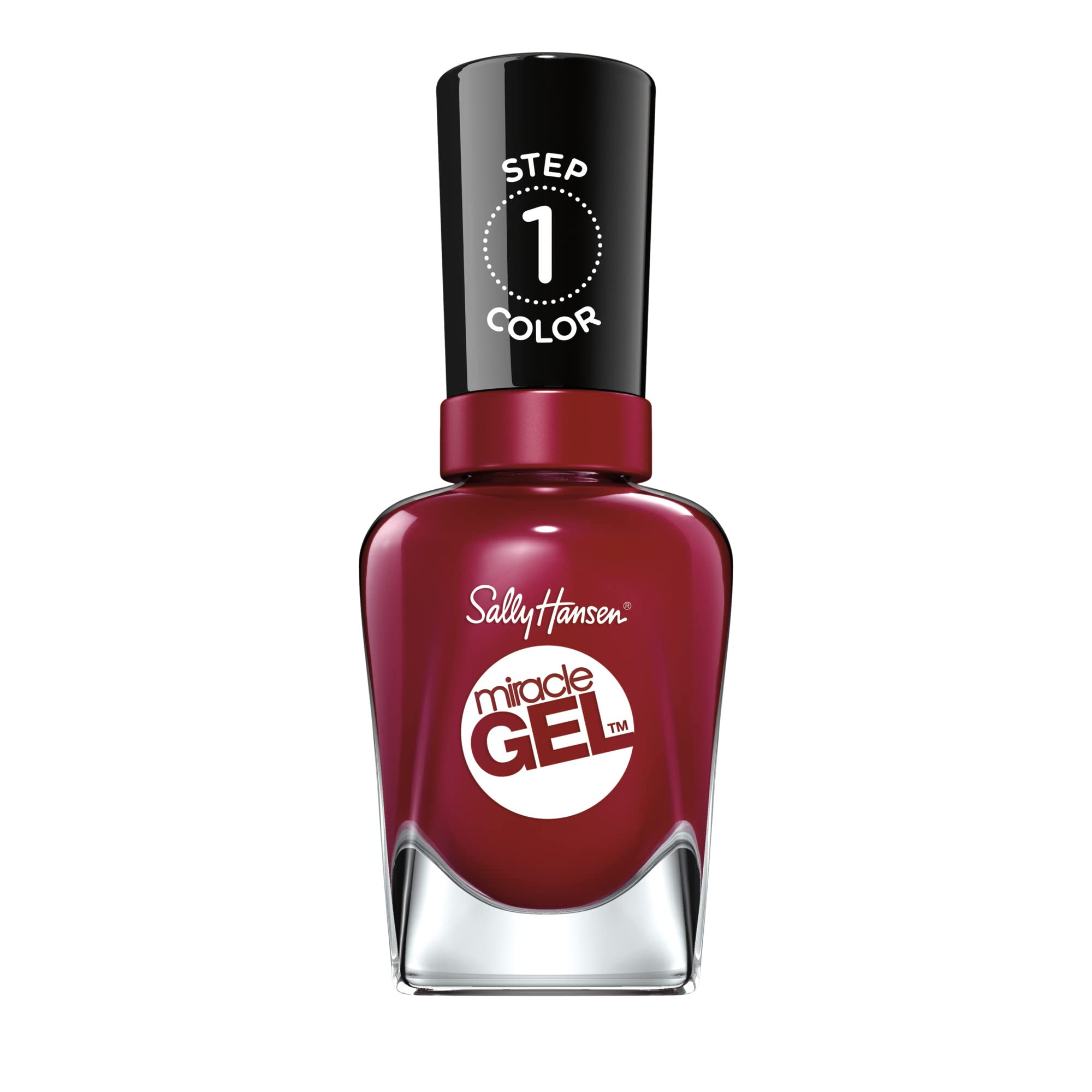 Sally Hansen Miracle Gel™ Nail Polish - Dig Fig Red, Long-Lasting Gel-Like Formula, No UV Lamp Needed, Chip-Resistant, Salon-Quality Finish - Perfect for Manicures, Pedicures, and Special Occasions