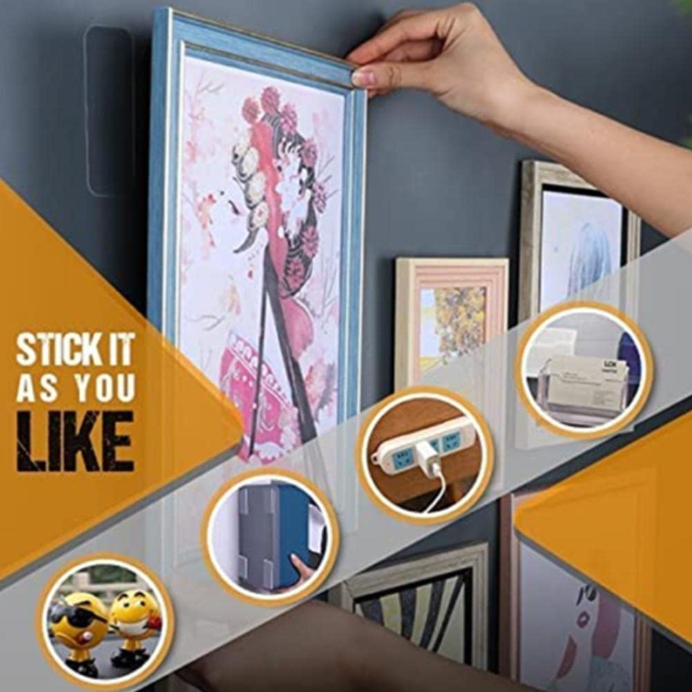 60pcs Strong Clear Waterproof Double Sided Tape - Removable Mounting Adhesive for Carpet Fixing, Wall Decor, Office & Home Use - Perfect for Hanging Photos, Posters, Spring Festival Couplets and DIY Projects