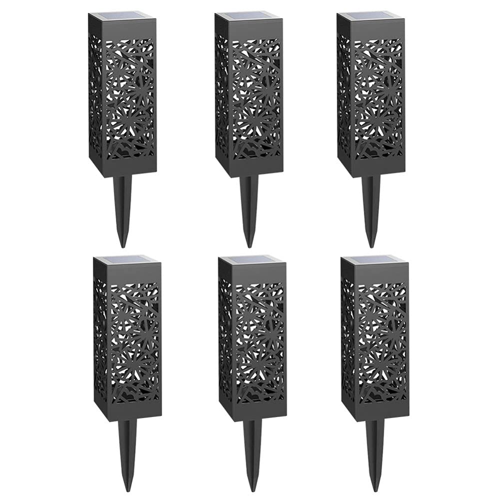 6-Pack Solar Garden Lights Waterproof LED Landscape Stake Lights for Lawn, Pathway, Yard, Driveway - Perfect for Outdoor Wedding & Party Decoration