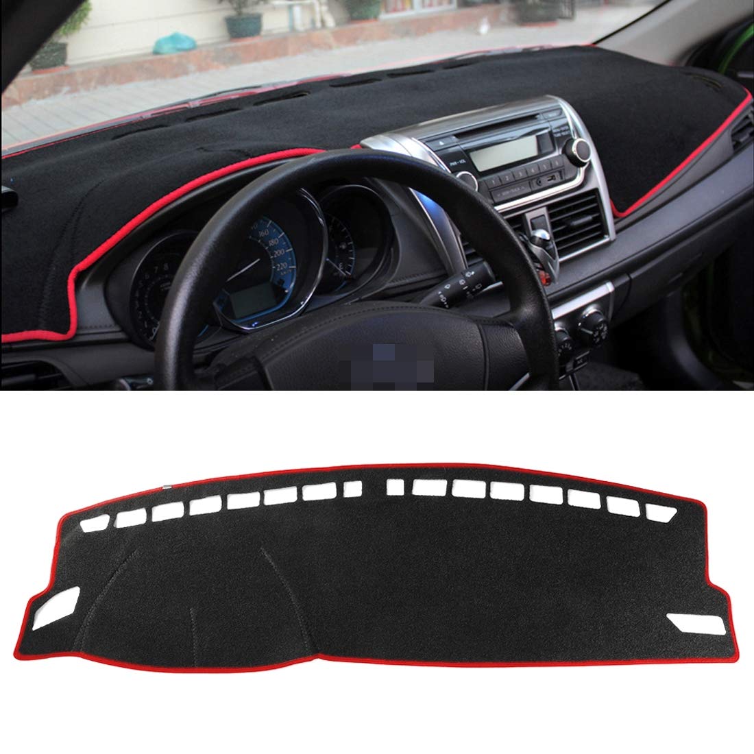 FURONGSHU Dark Mat Car Dashboard Cover for Volkswagen Lavida 2018-2019 | UV Protection, Anti-Glare, Heat Resistant Instrument Panel Sunscreen | Perfect for Summer Driving and Long Road Trips