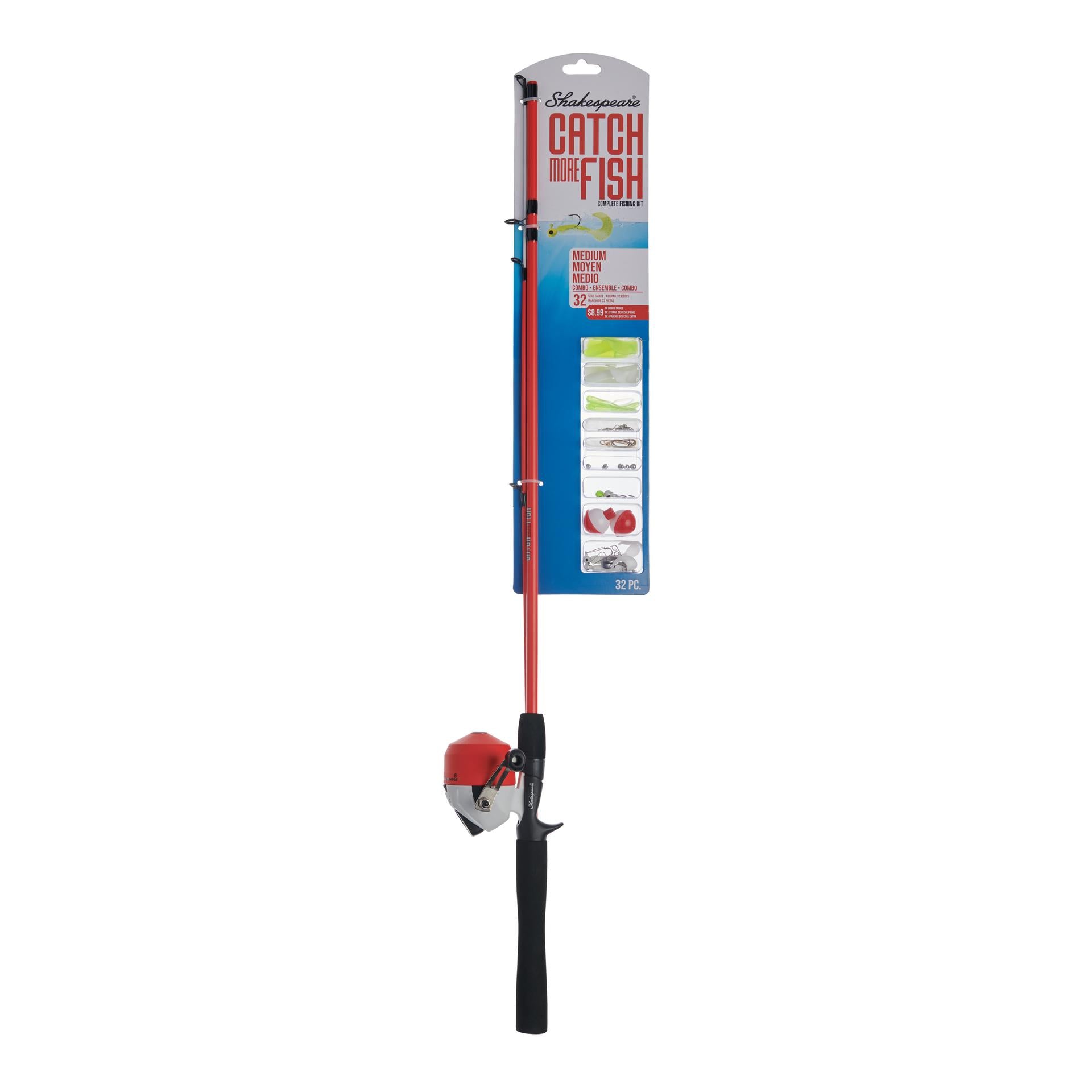 Best Medium Spincast Fishing Rod and Reel Combo Kit - Lightweight & Durable for Freshwater & Saltwater Fishing - Perfect for Beginners and Kids - Ideal for Lakes, Rivers, and Shoreline Fishing