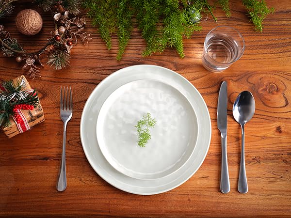 Famiware Mars 12-Piece Dinnerware Set - Plates & Bowls for 4, White Porcelain Tableware | Perfect for Family Dinners, Parties & Everyday Use