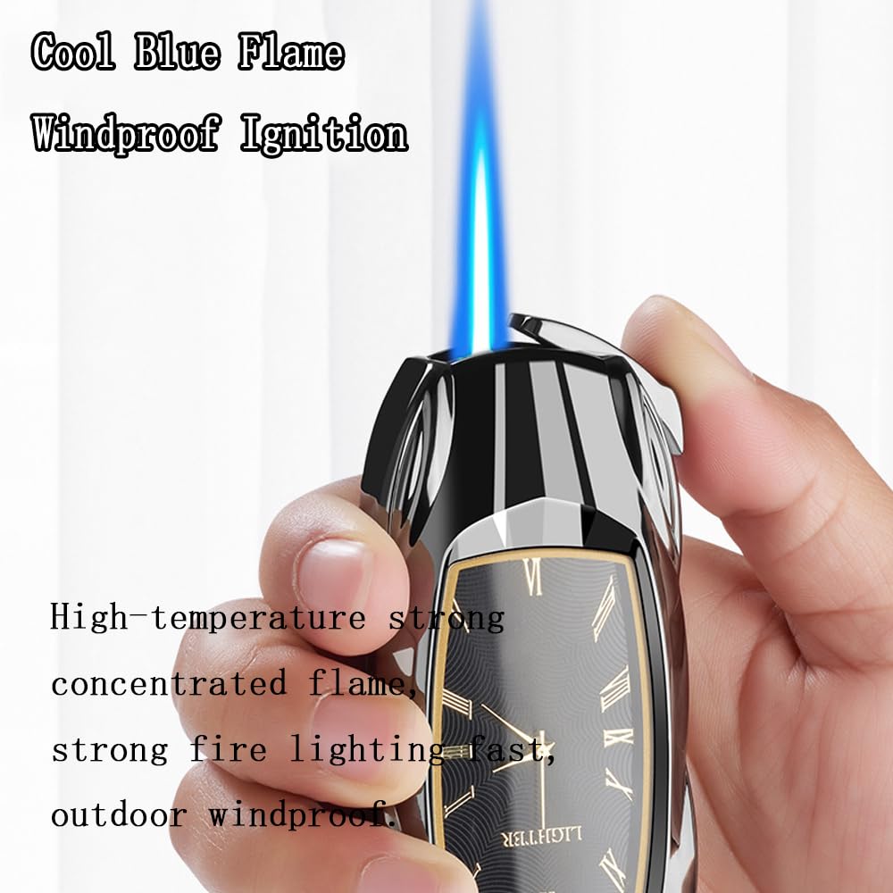 Windproof Torch Lighter - Refillable Car Shape Lighter for Men (Gold) - Perfect for Outdoor & Gifts