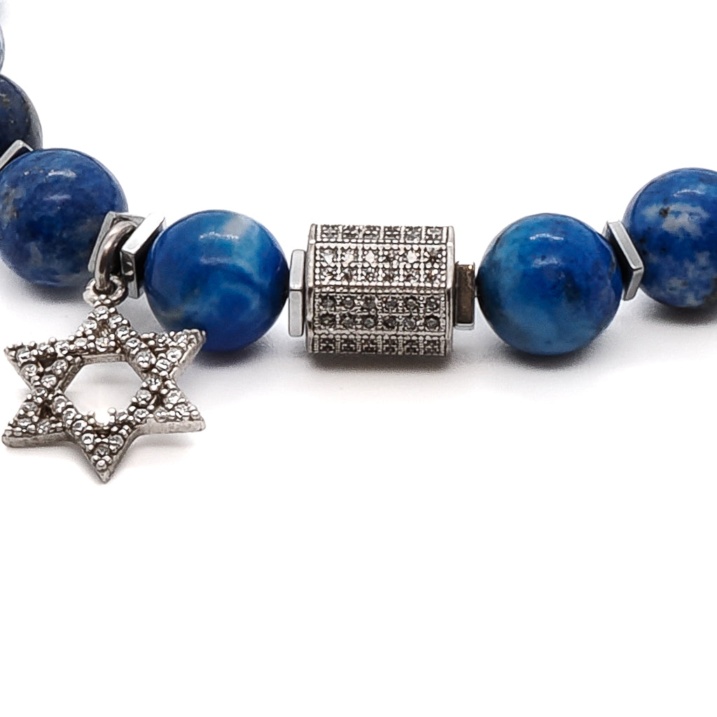 Blue Lapis Lazuli Star of David Bracelet - Handmade Spiritual Jewelry for Women, Men | Kabbalah Protection Amulet, Jewish Gift Idea | Perfect for Meditation, Prayer & Spiritual Healing