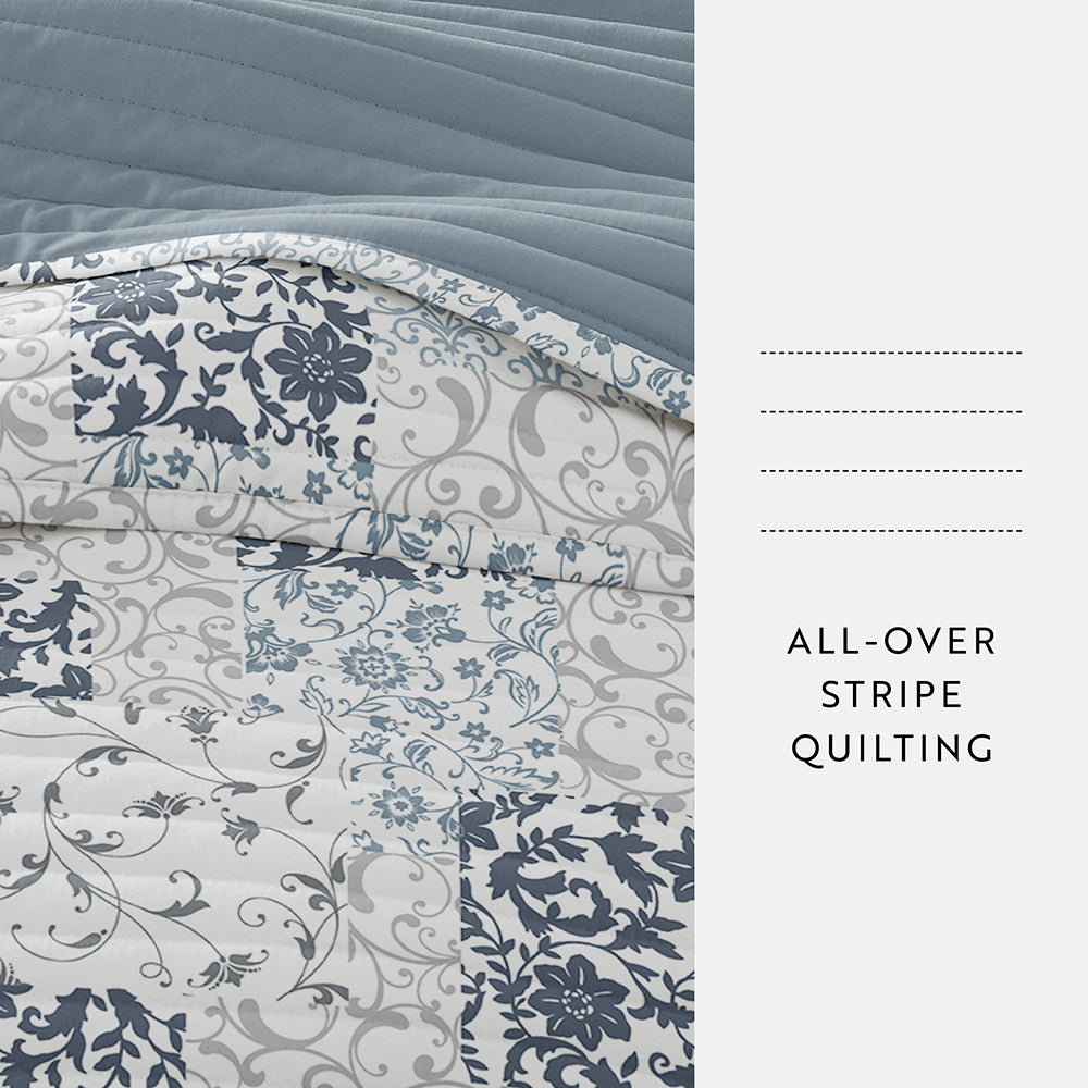 Reversible Quilted Patchwork Coverlet Set - Soft & Cozy Bedding for All Seasons | Perfect for Bedroom, Guest Room, and Dorm Decor