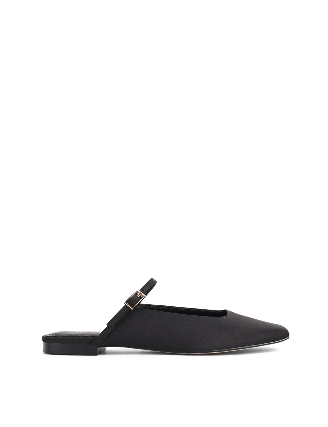 Xanthe Mary Jane Mules - Black Satin Women's Slip-On Shoes | Comfortable & Stylish for Work, Weddings & Casual Outfits