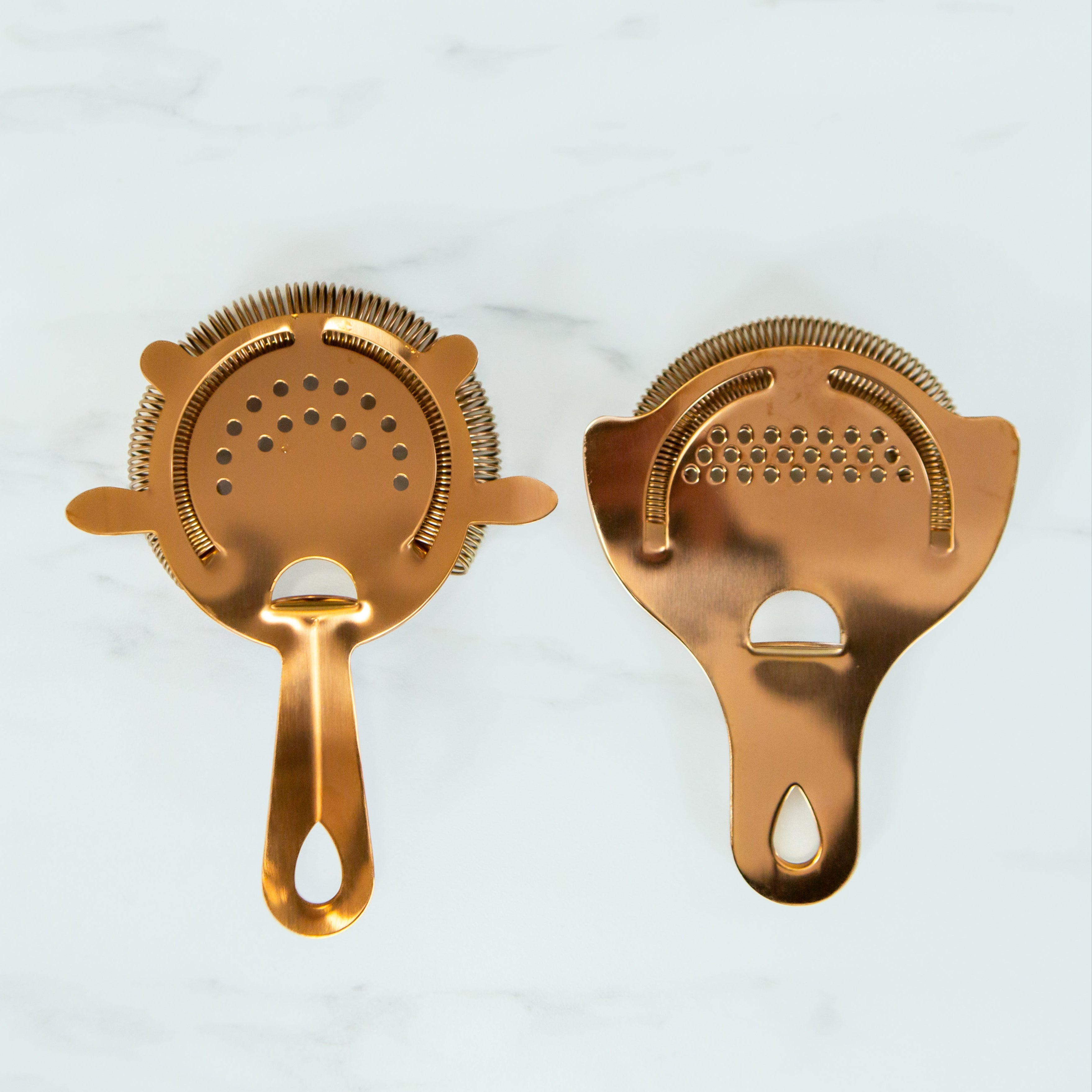 Vintage 4-Prong Hawthorne Cocktail Strainer - Antique Copper Finish for Classic Mixology & Home Bar Use