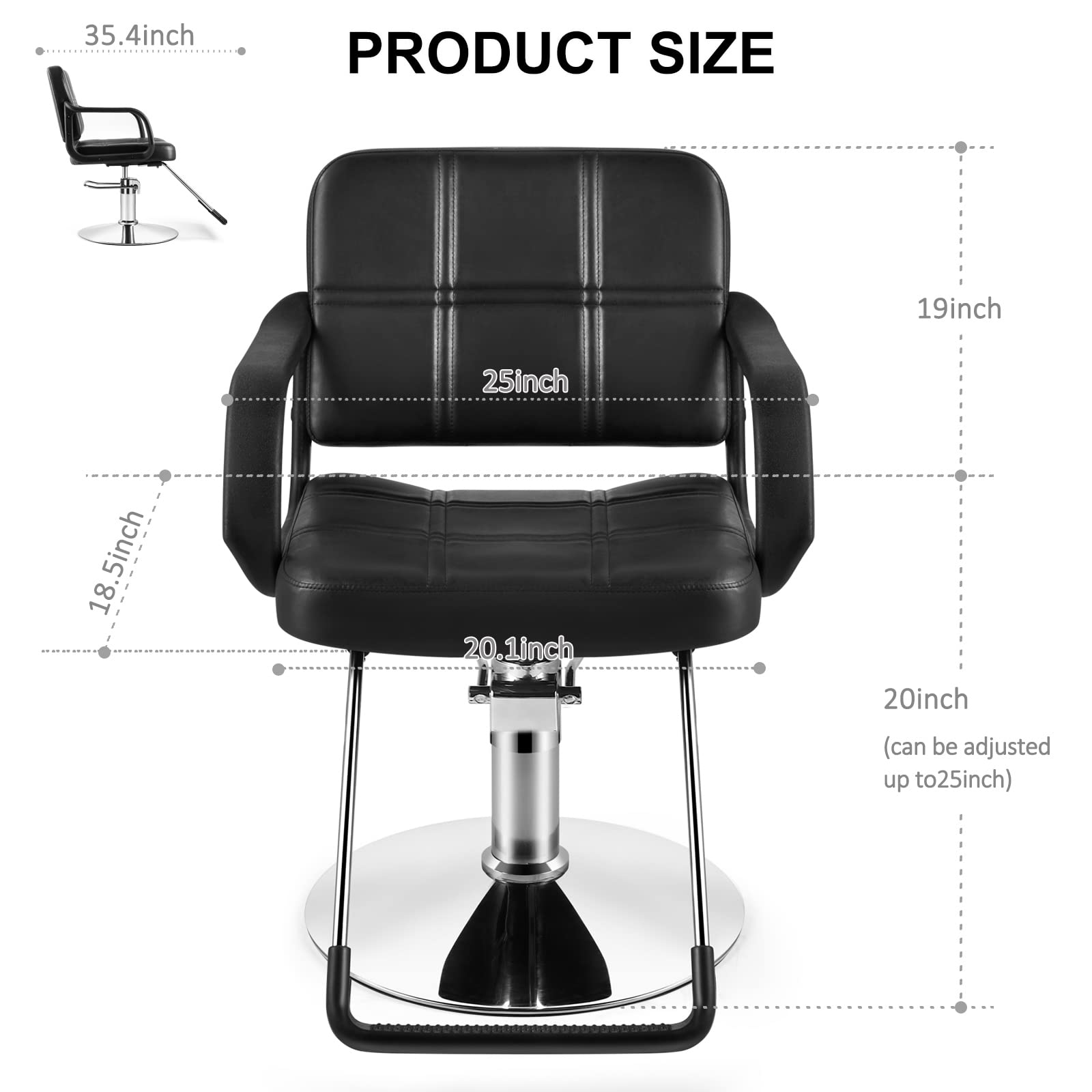 Professional Hydraulic Barber Chair for Hair Stylists & Tattoo Artists - Adjustable Salon Chair with Shampoo Bowl - Perfect for Barber Shops, Hair Salons & Tattoo Studios