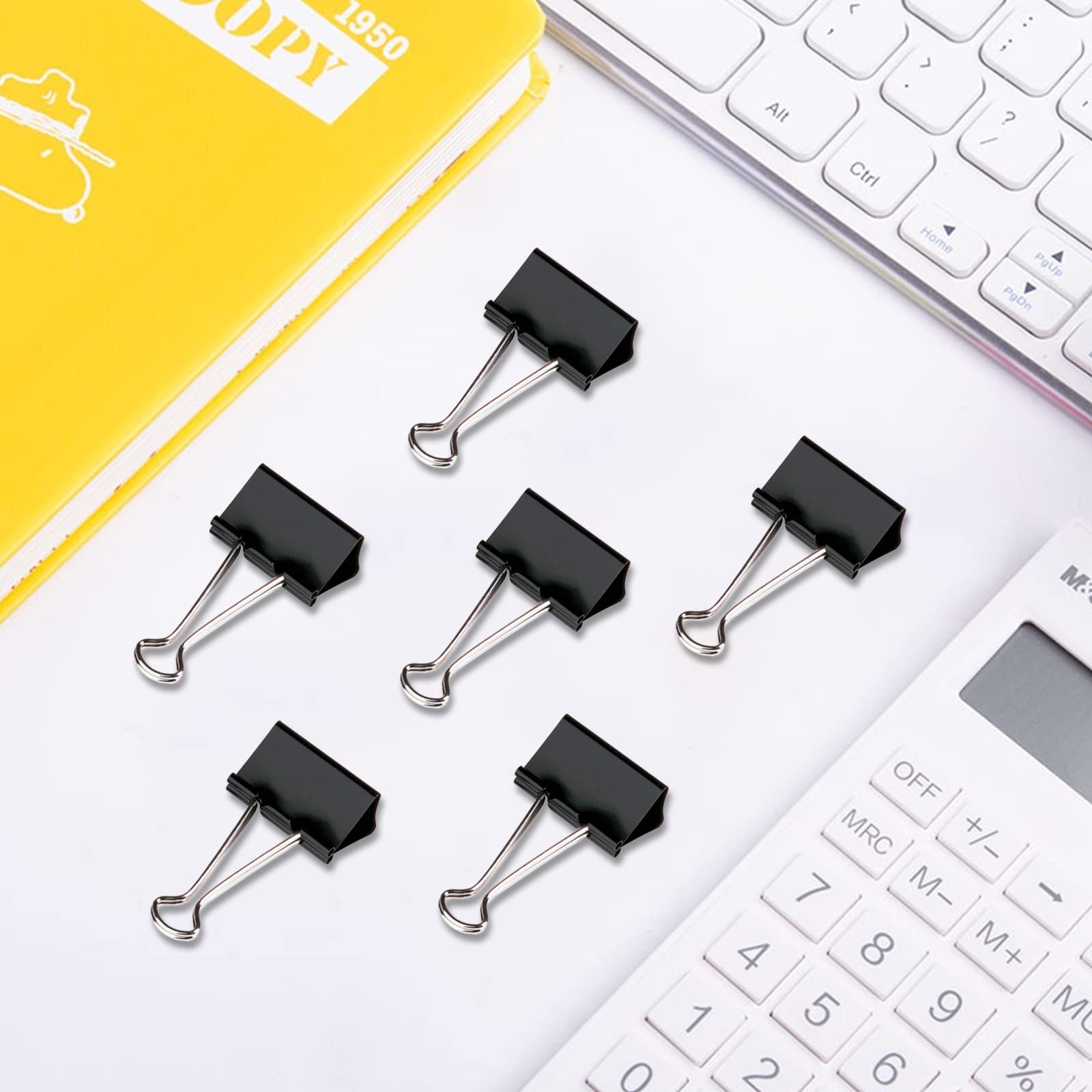 120 Pack Black Binder Clips 0.75 Inch - Small Paper Clamps for Office, School, Home & Business - Organize Documents, Notes & Files - Durable Mini Binder Clips for Office Supplies, Paperwork & Crafting