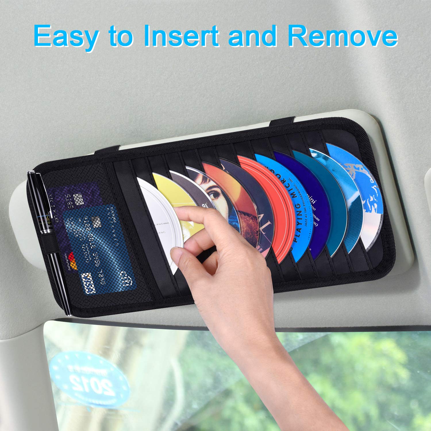 Premium Car CD Case Holder & Sunglass Organizer for Car Visor - Compact Storage Solution for Road Trips, Commuting & Travel Accessories