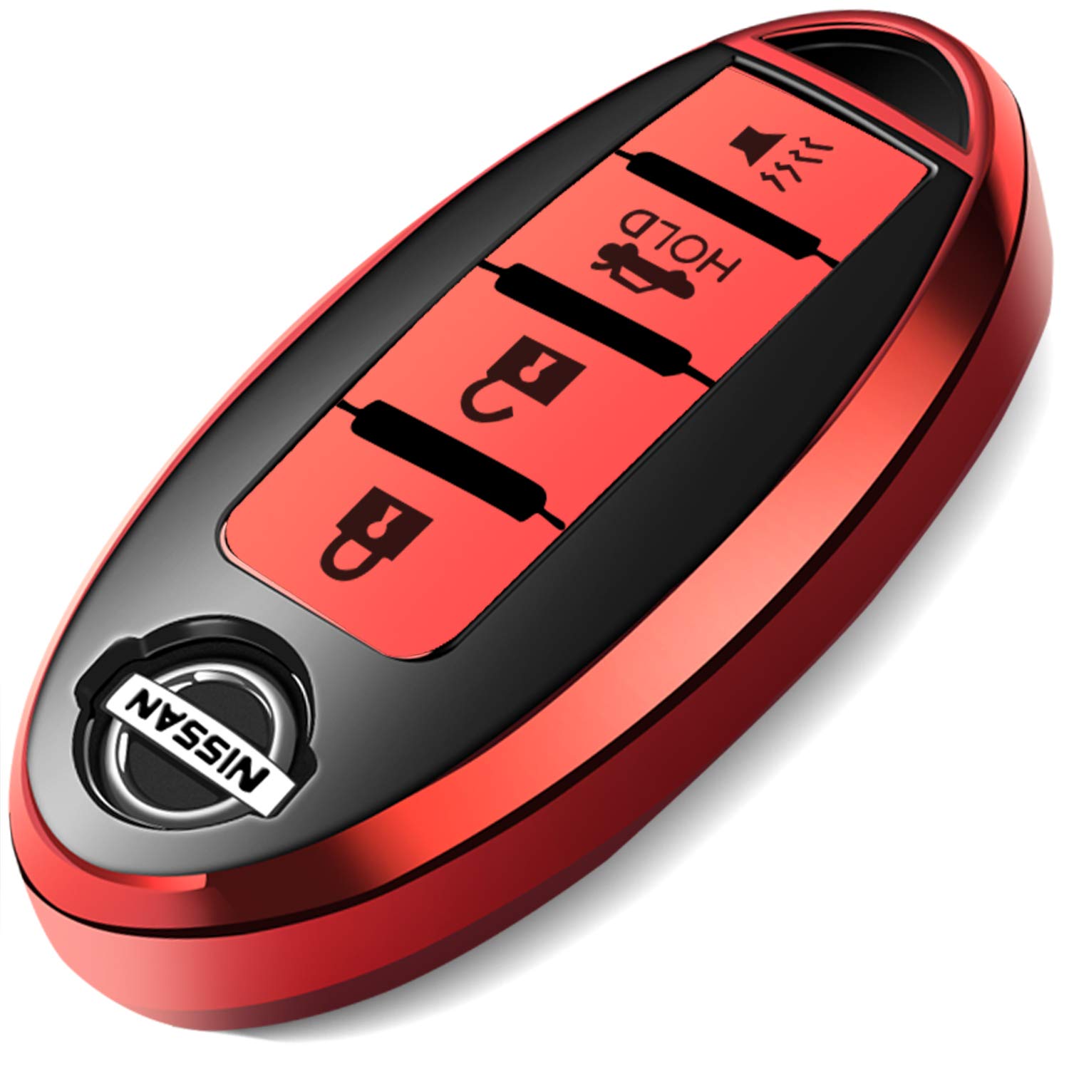 Premium Soft TPU Key Fob Cover for Nissan Pathfinder - Durable & Stylish Protection (Red) | Perfect for Everyday Use, Travel & Car Key Organization