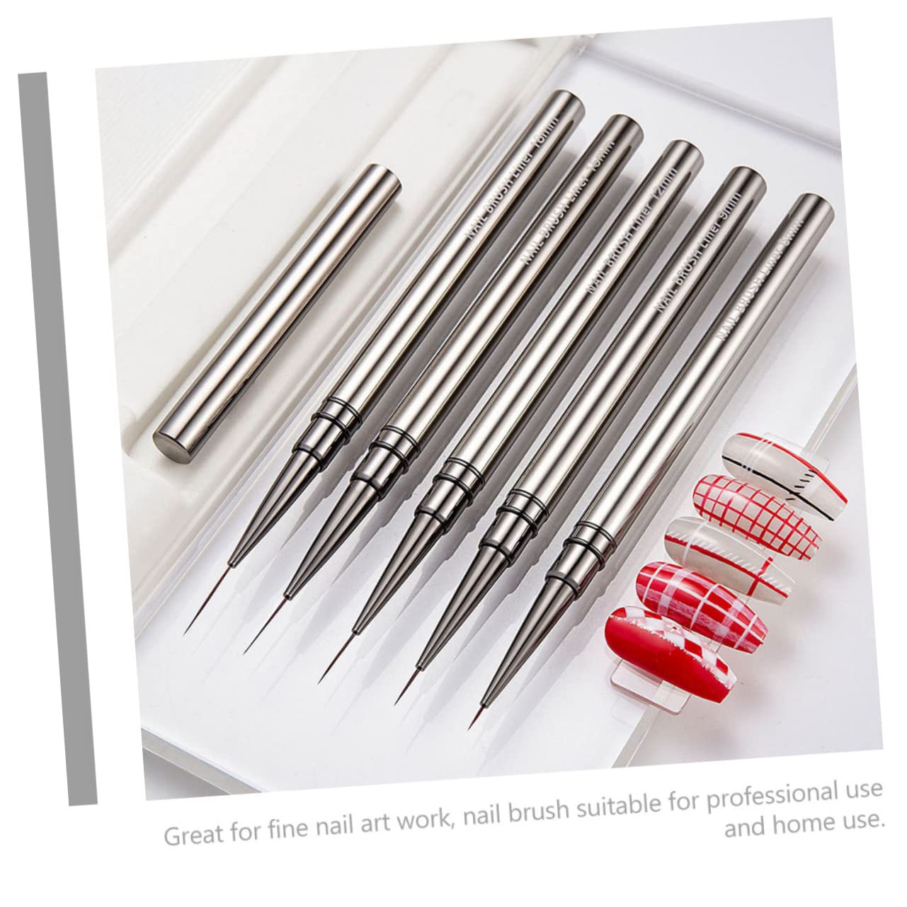 3pcs Minkissy Nail Art Drawing Pen Set - Ultra Fine Metal Tip Manicure Brush for Gel Polish & Eyeliner | Professional Nail Liner Tools for Salon & Home DIY Nail Designs