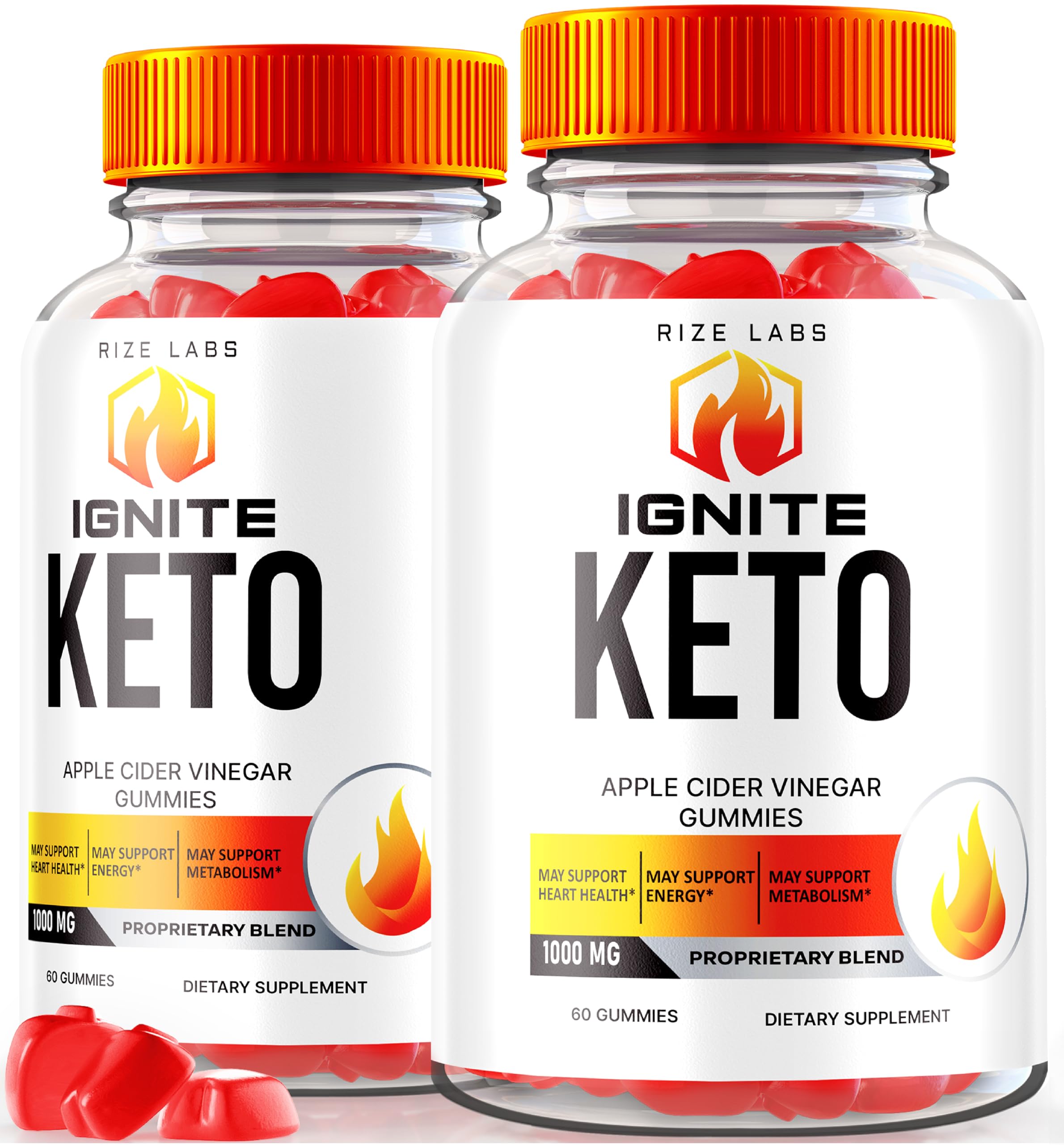 Pack of 2 Ignite Keto ACV Gummies for Advanced Weight Loss - Apple Cider Vinegar Dietary Supplement (120 Gummies) | Supports Ketosis, Metabolism & Appetite Control - Perfect for Keto Diet & Healthy Lifestyle