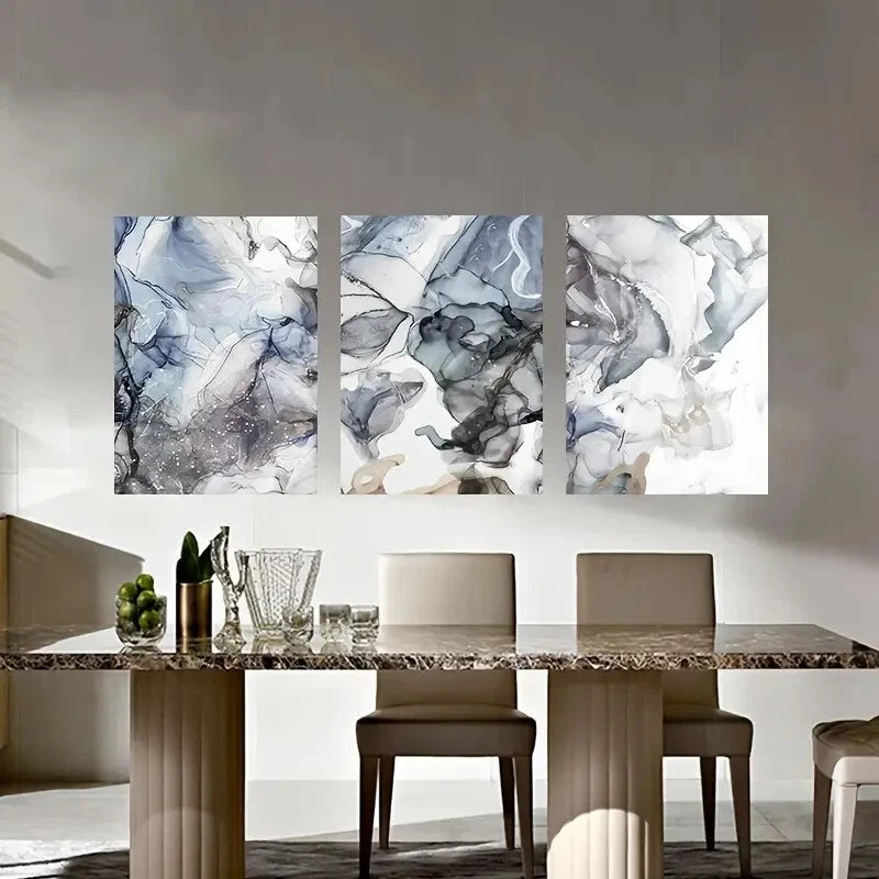 3-Piece Abstract Metal Wall Art Prints - Ready to Hang Modern Home Decor for Living Room, Bedroom & Office