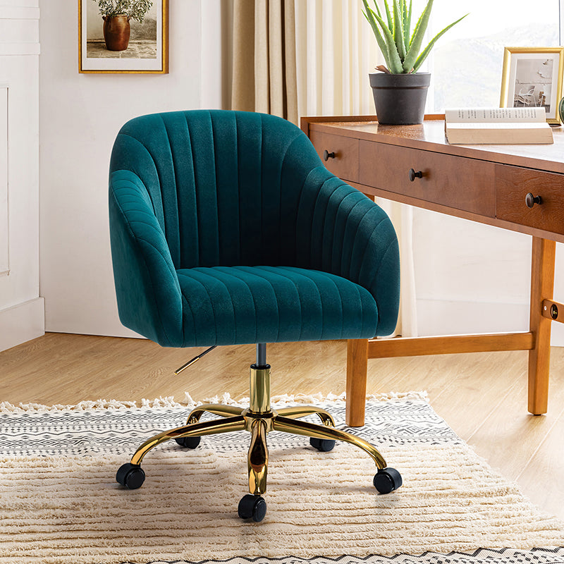 Luxury Velvet Office Chair - Ergonomic Desk Chair with Adjustable Height for Home & Workspace - Perfect for Remote Work, Gaming & Study