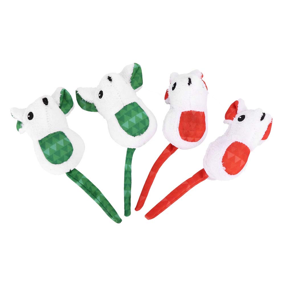 Premium Cat Toys Set - 4Pcs Plush Mouse Catnip Toys for Kittens & Adult Cats - Interactive Teaser & Training Toys for Indoor Play, Exercise & Stress Relief