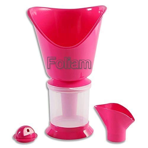 Foliam 3-in-1 Face, Nose & Cough Steamer - Plastic Steam Vaporizer with Nozzle Inhaler, Facial Sauna & Steamer Machine for Adults & Kids (Multicolor) - Perfect for Cold Relief, Sinus Congestion & Skincare at Home