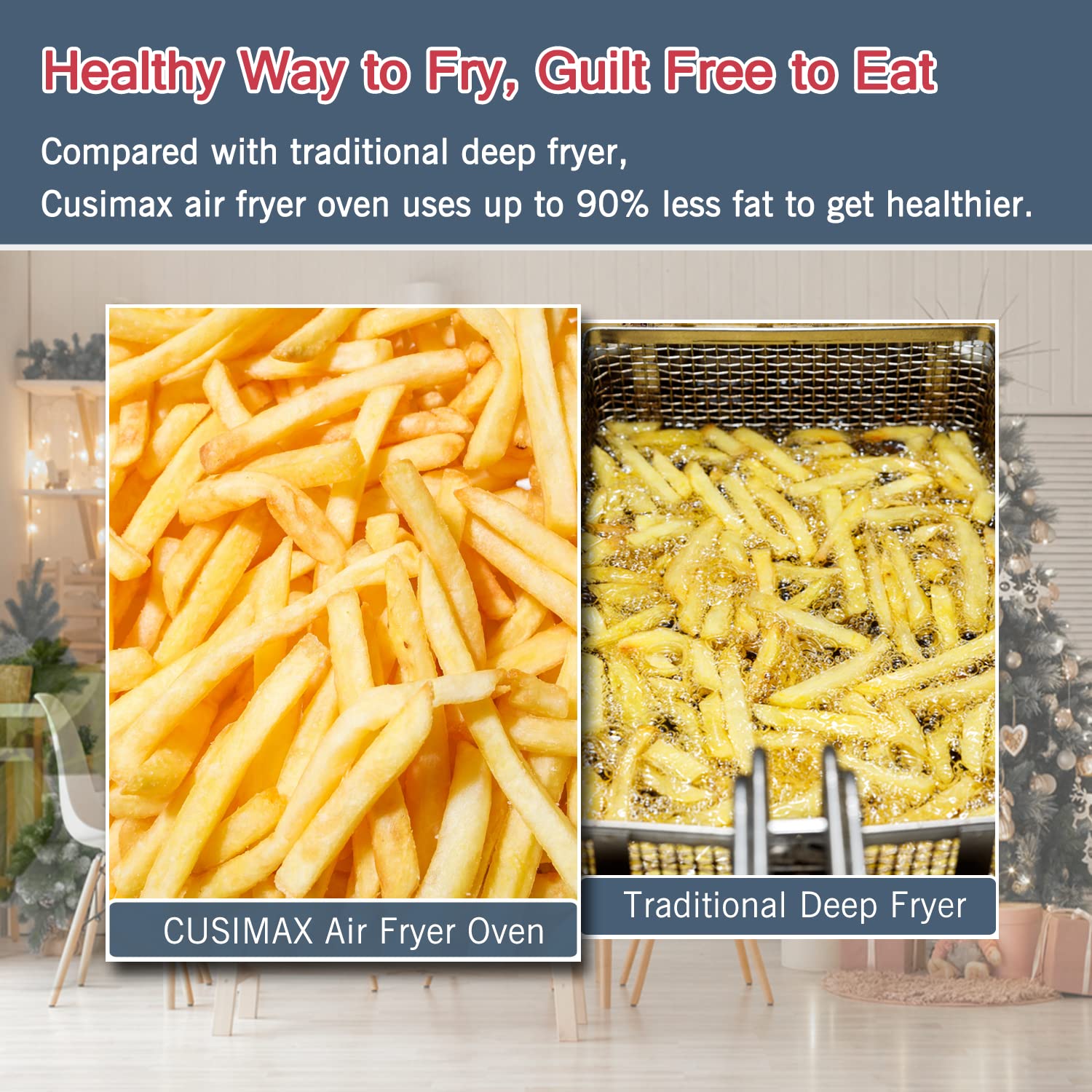 CUSIMAX 15.5QT 16-in-1 Air Fryer Toaster Oven Combo with Rotisserie & Dehydrator - Large Digital Convection Roaster Oven with Accessories - Perfect for Baking, Roasting, Air Frying & Meal Prep - Black