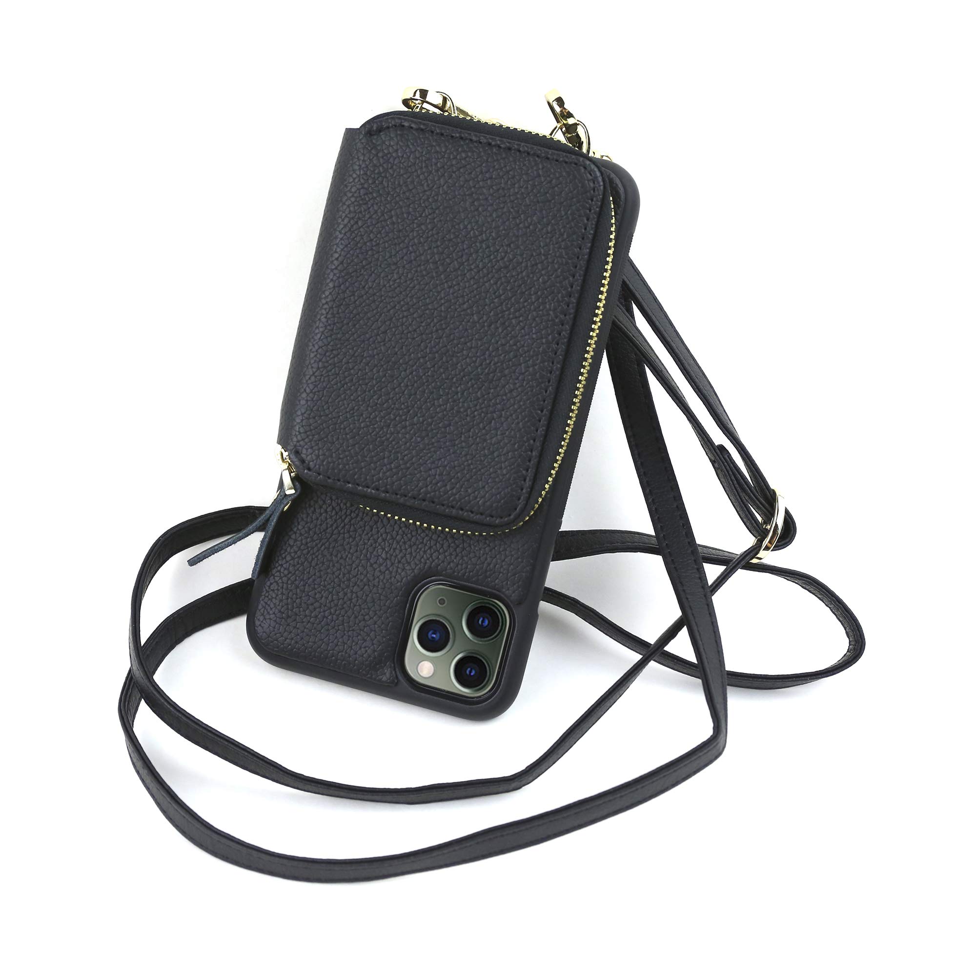 Gear Beast RFID Blocking Crossbody Phone Case Wallet for iPhone 11 - Adjustable Strap, Hands-Free Convenience - Perfect for Travel, Shopping & Everyday Use (Black)