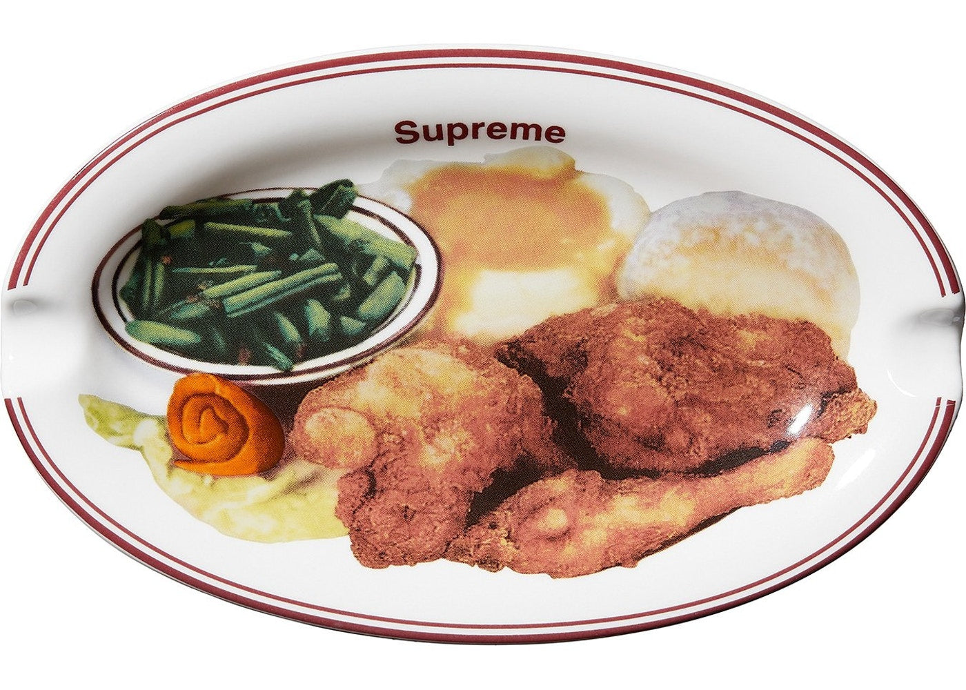 Supreme Chicken Dinner Plate Ashtray - White Ceramic Tray for Smoking Accessories | Perfect for Home, Office, and Outdoor Use