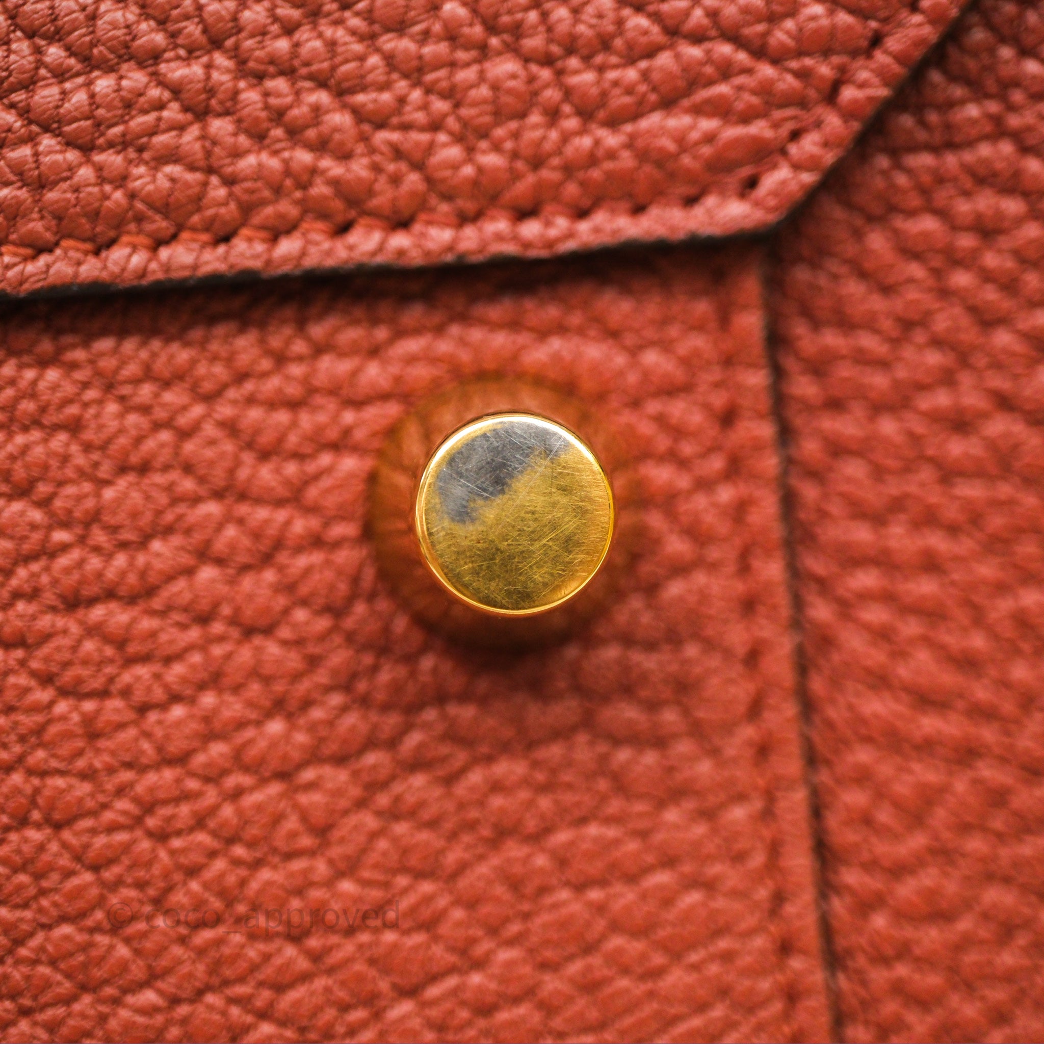 Celine Mini Belt Bag in Brick Red Grained Goatskin Leather with Gold Hardware - Perfect for Everyday Use, Work & Travel