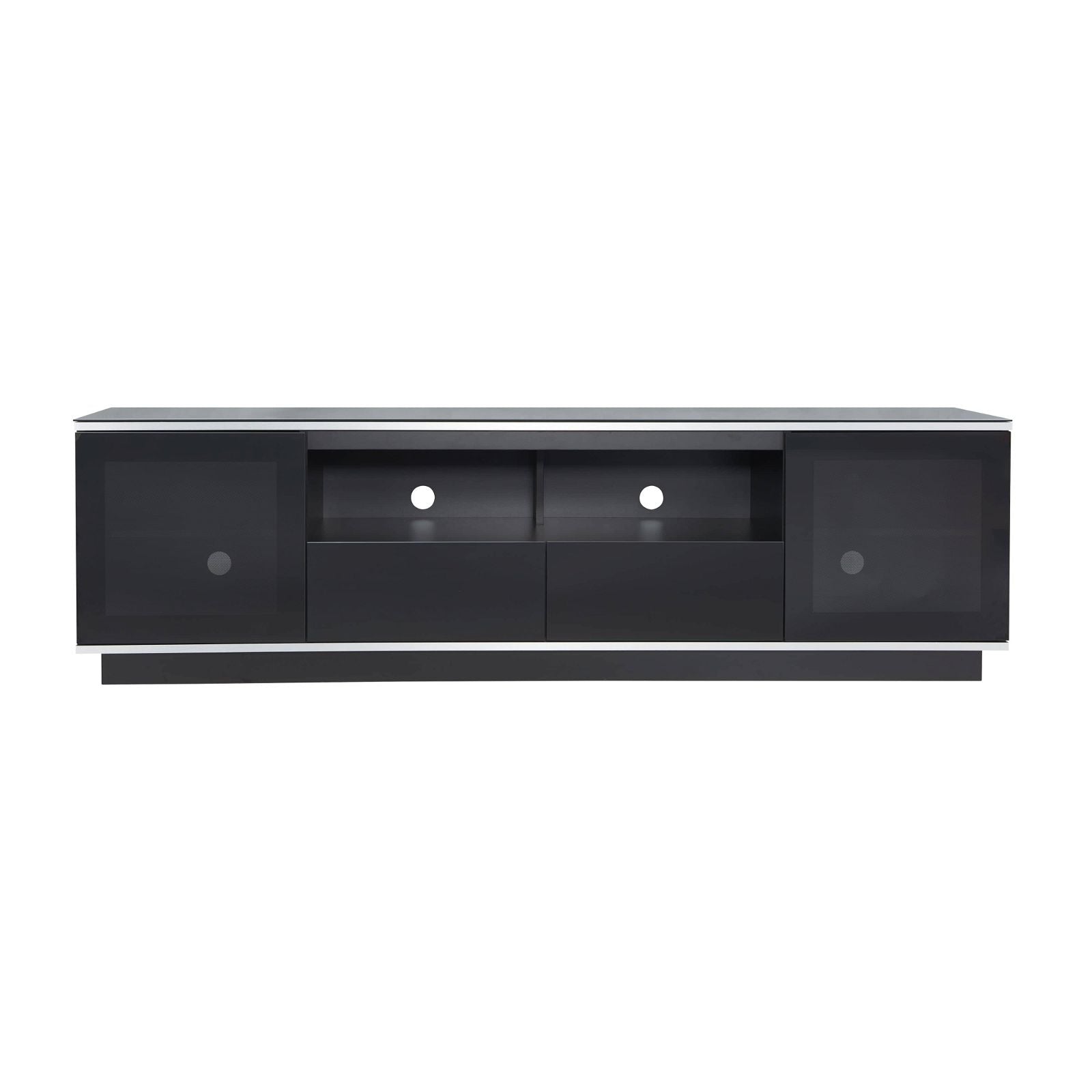 TAURIS™ TITAN 2100 Modern TV Stand with Storage - Black Entertainment Center for Living Room, Bedroom & Home Theater Setup