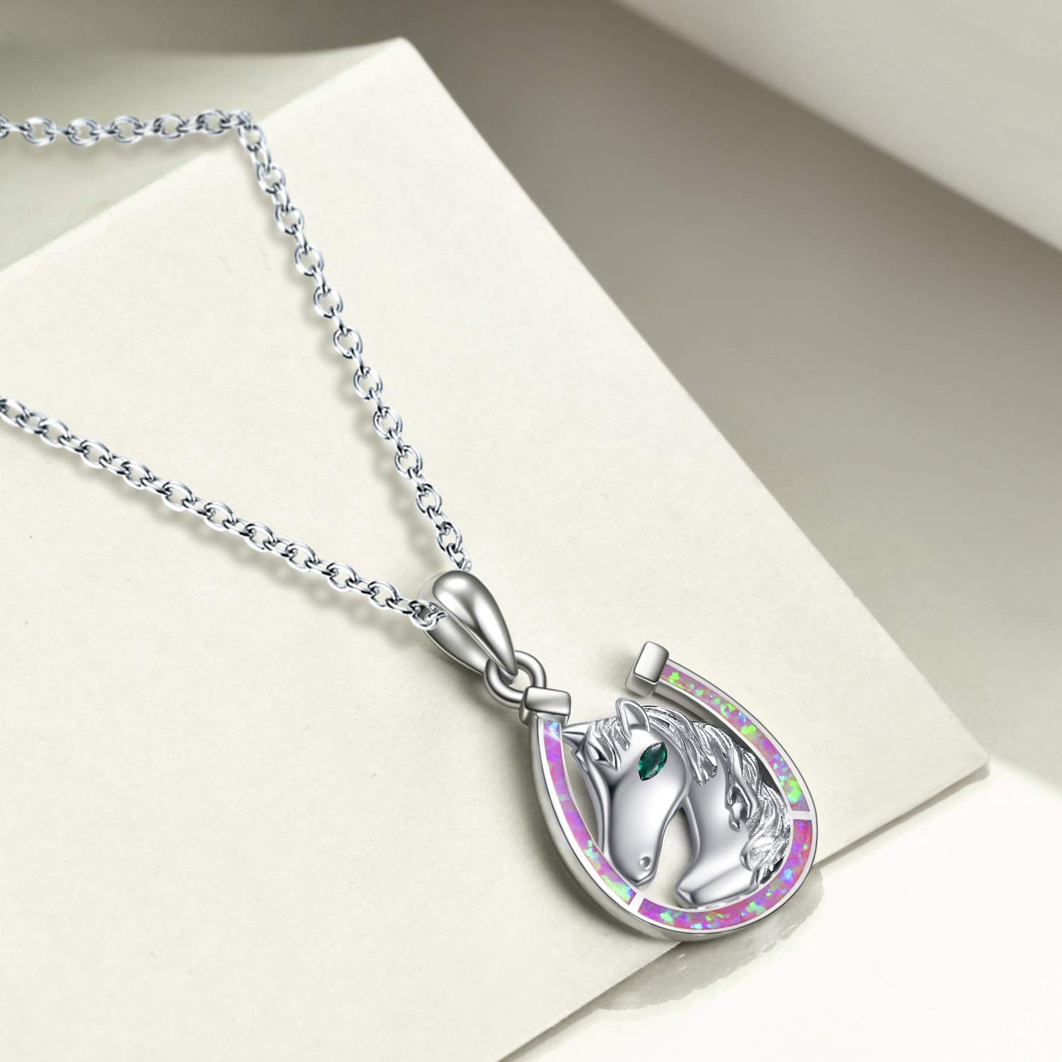 Sterling Silver Horseshoe Necklace for Women - Elegant Horse Lover Gift for Wife, Mom - Perfect Birthday & Graduation Jewelry - Ideal for Equestrian Events, Western Fashion & Everyday Wear