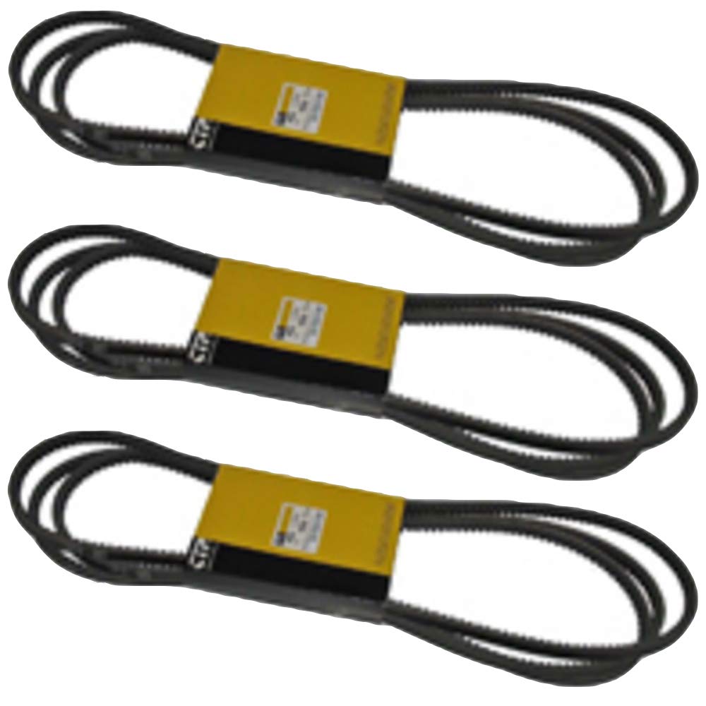 RAParts 6N6652 Set of 3 Cog Type V-Belts for Caterpillar Industrial Equipment | Heavy-Duty Replacement Belts for Construction & Agricultural Machinery
